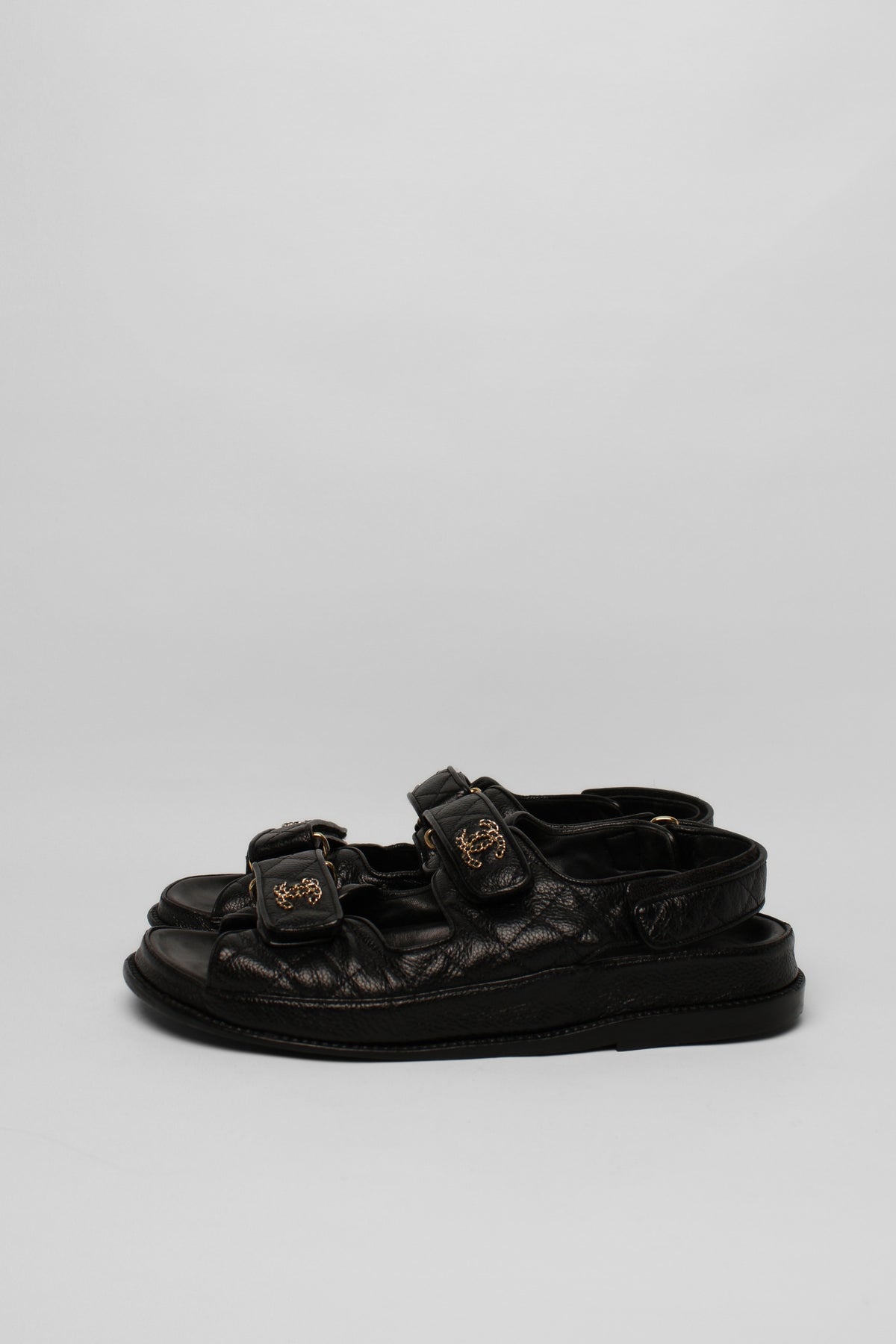 Chanel Black Quilted Dad Sandals