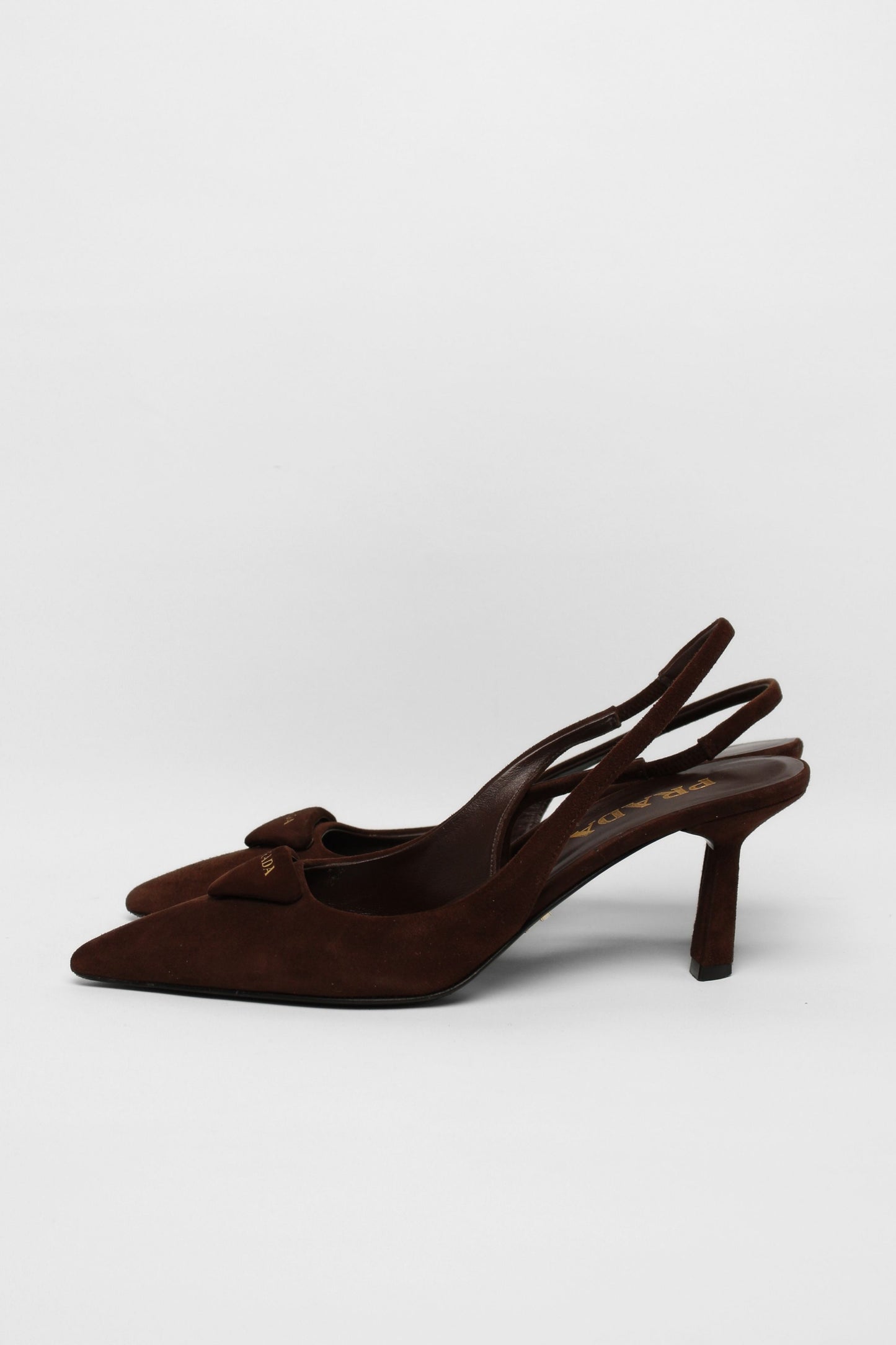 Prada Brown Suede Slingbacks Size 35.5