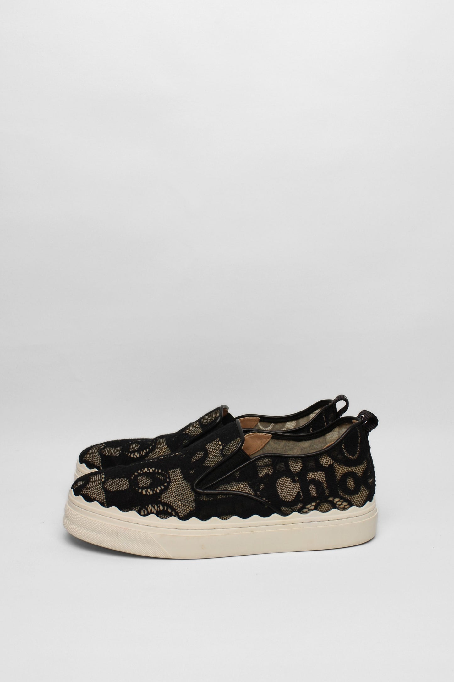Chloe Black Lace Sneaker Size 38