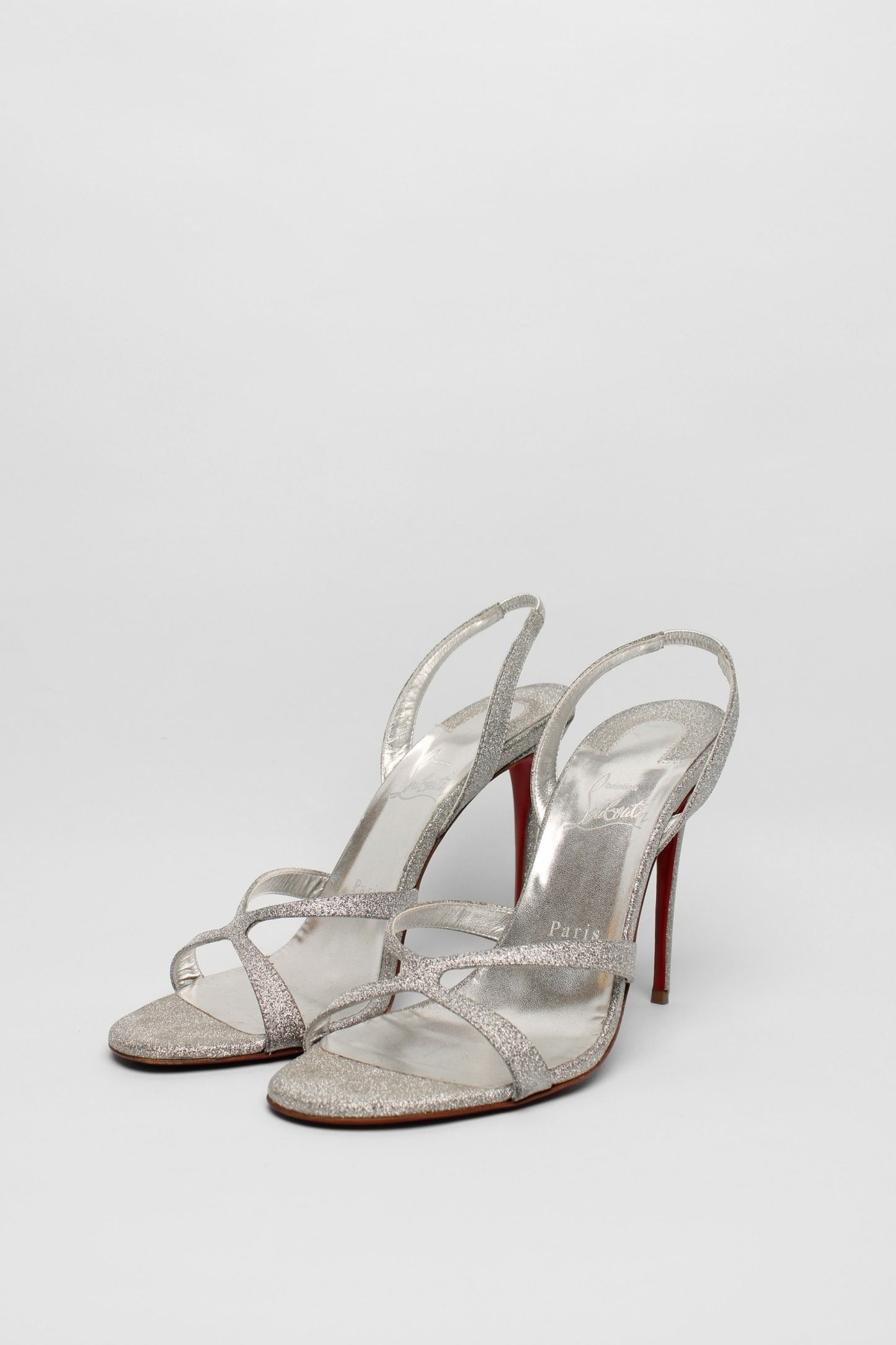 Louboutin Silver Sparkle Heels Size 39