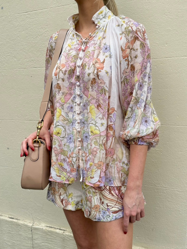 Zimmermann Pink Floral Short Set Size 0