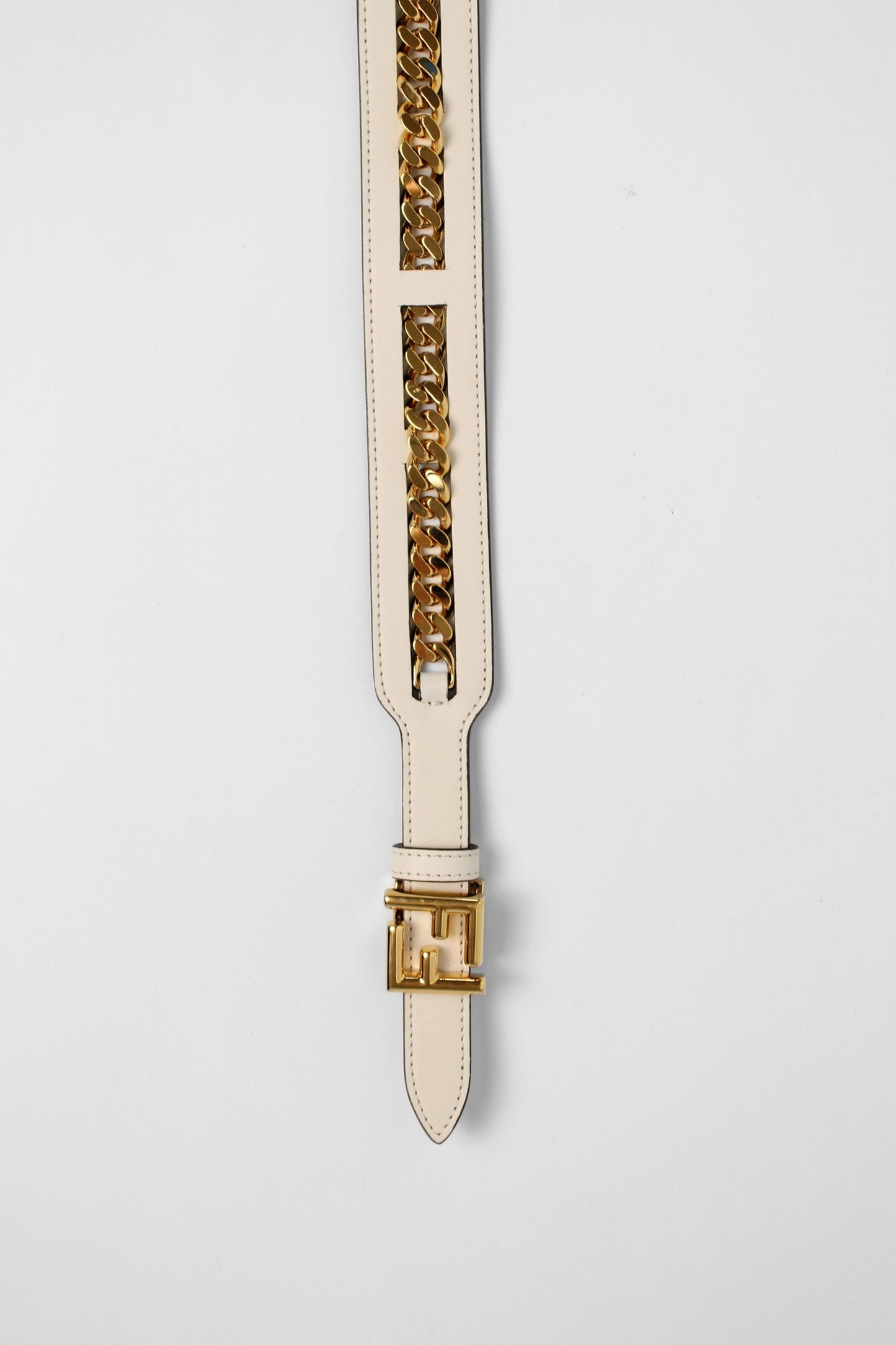 Fendi White Gold Chain Belt Size 75