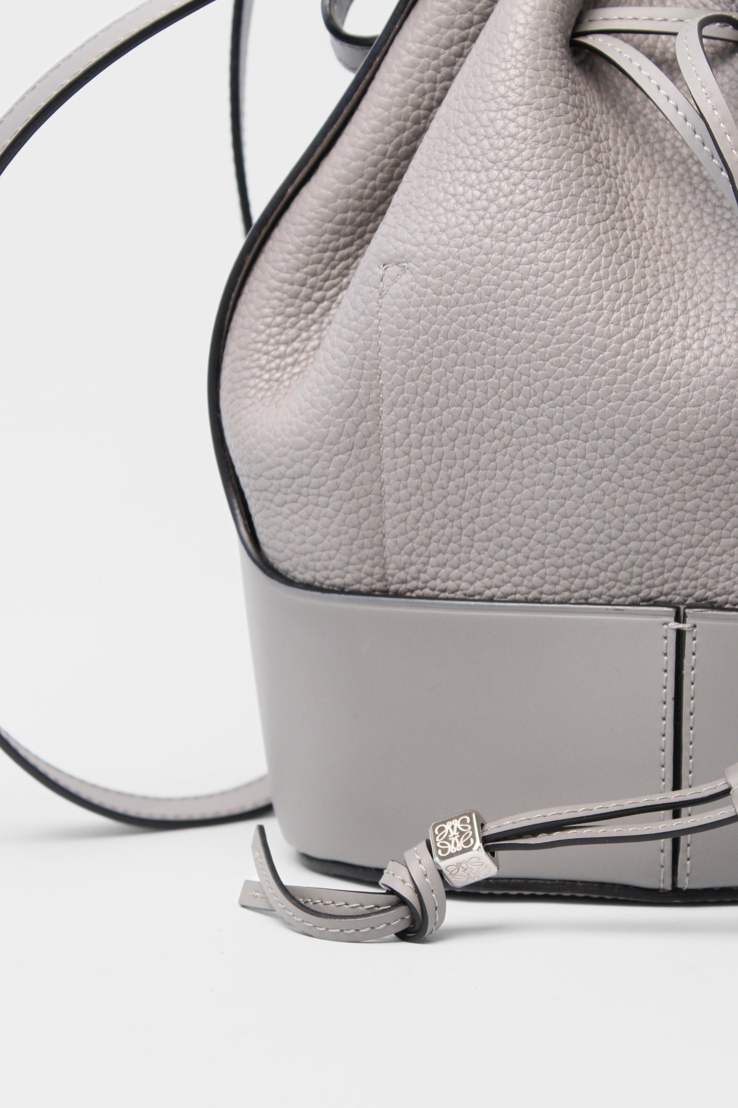 Loewe Light Grey Leather Balloon crossbody and short handle bag