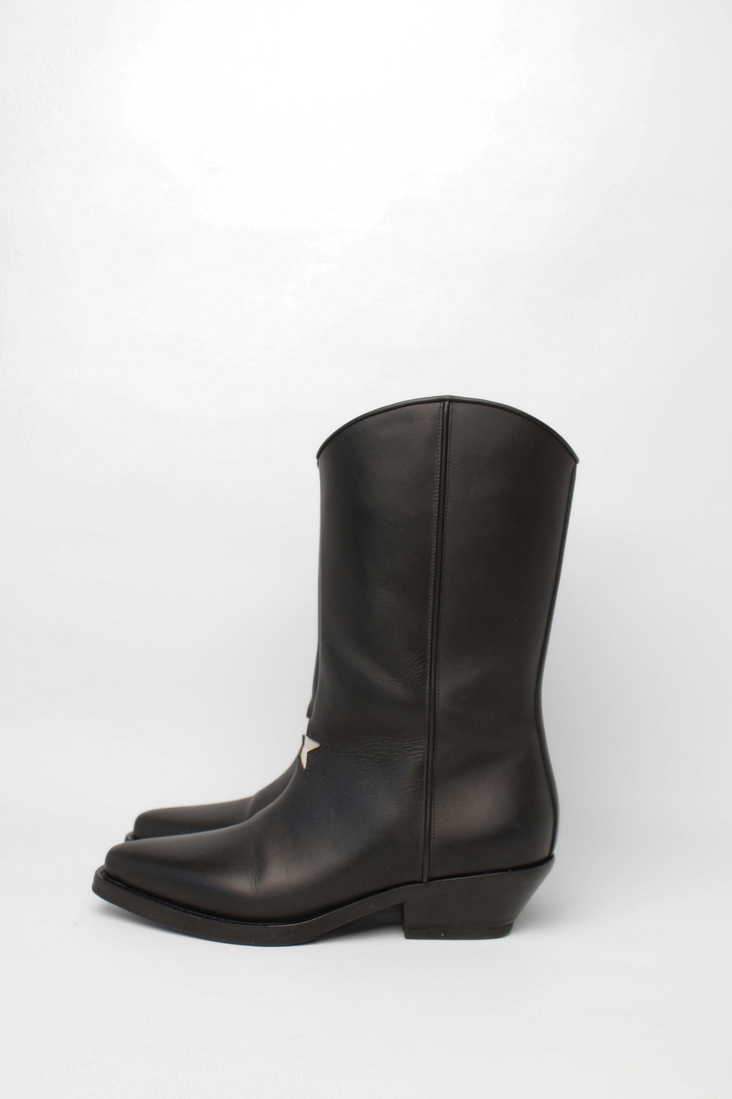 Christian Dior Black Star Cowboy Boots Size 36.5