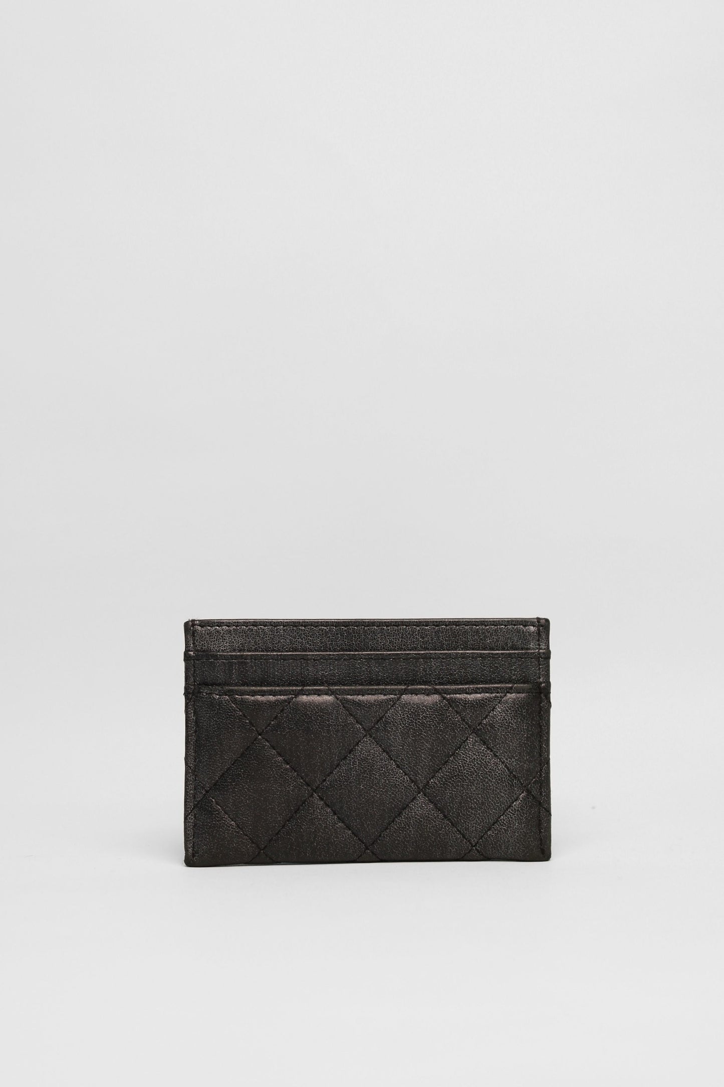 Chanel Black/Grey Quilted Card Holder