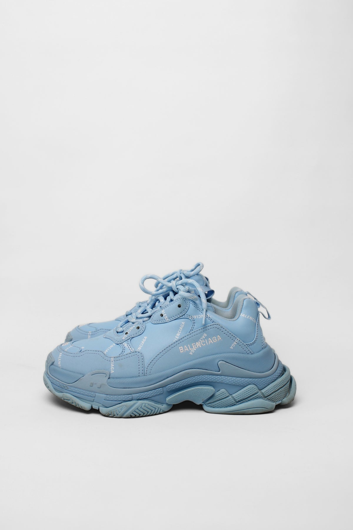Balenciaga Triple S 'Allover Logo Light Blue