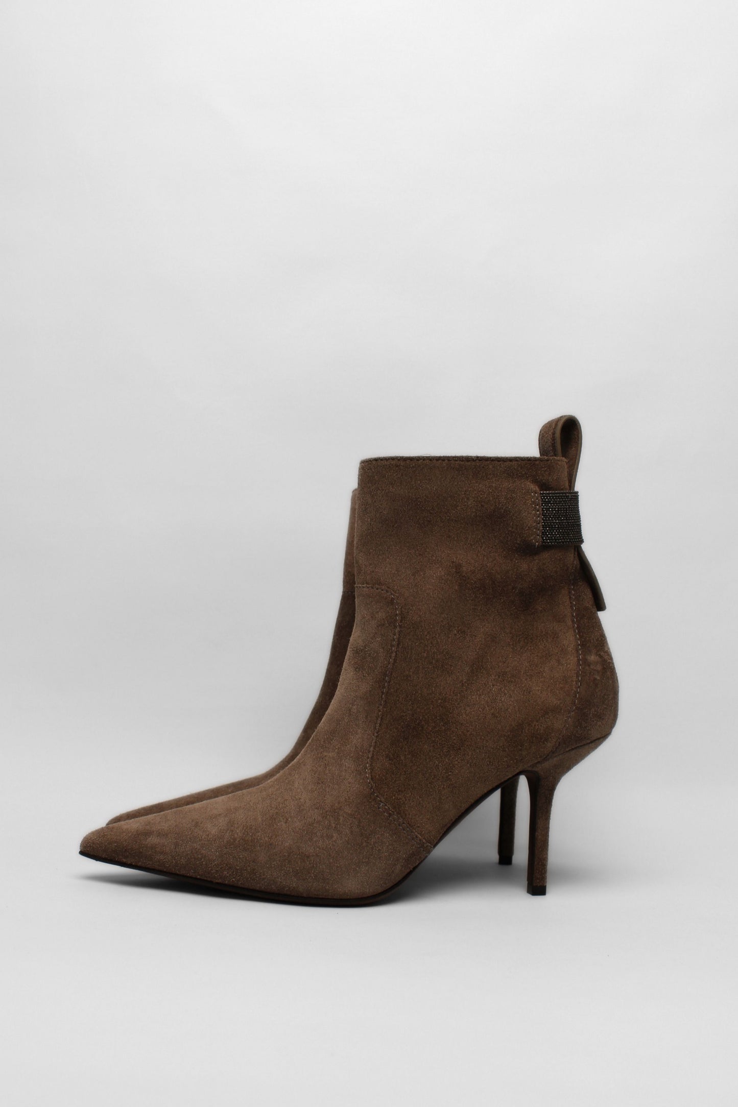 Brunello Cucinelli Grey Sued Short Boots Size 40