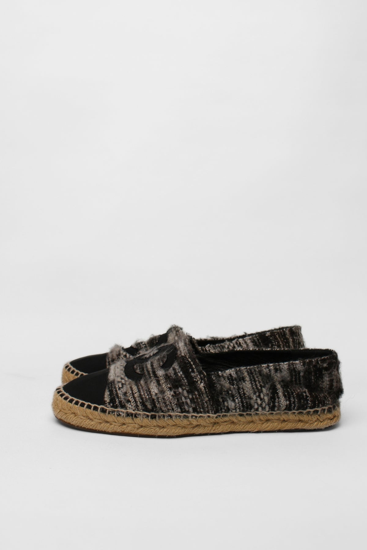 Chanel Tweed Grosgrain CC Espadrilles