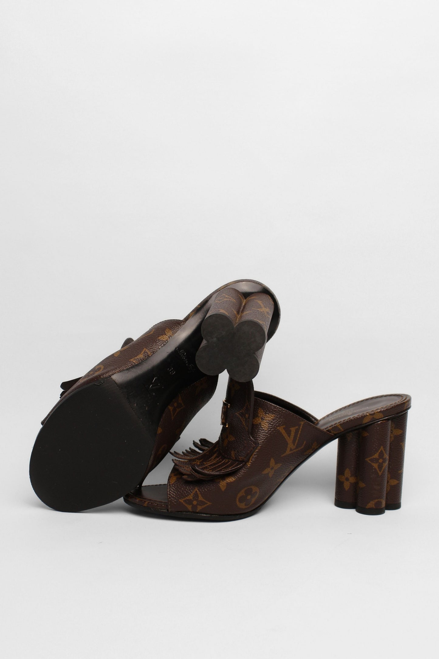 Louis Vuitton Monogram Indiana Fringe Mules Size 39