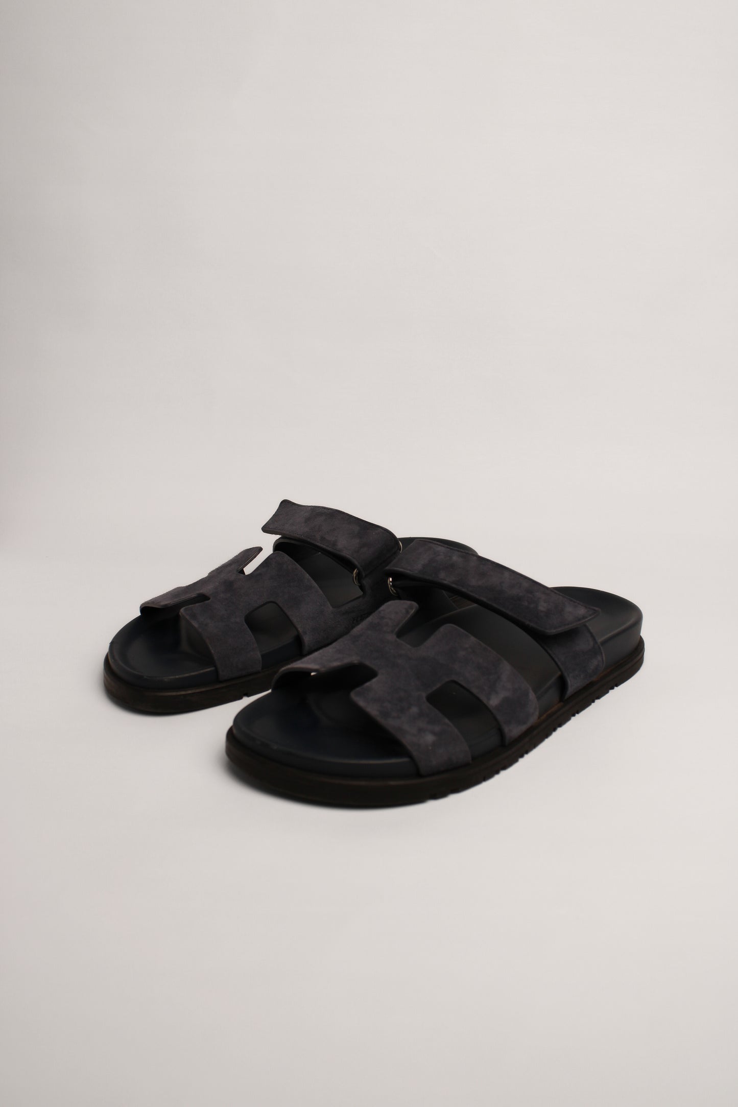 Hermes Navy Chypre Slides Size 39