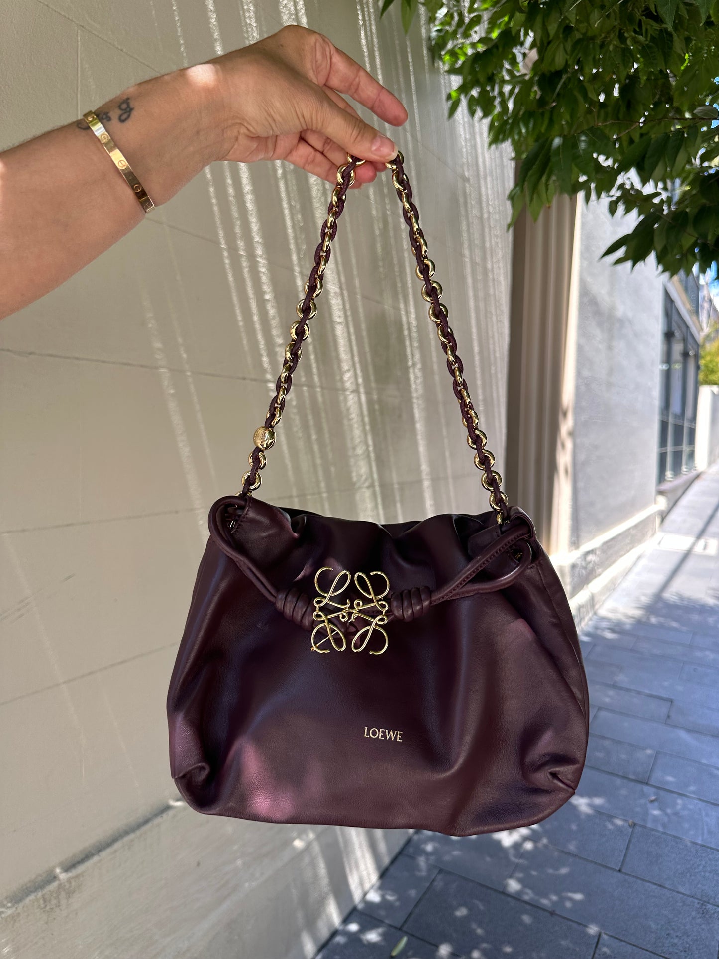 Loewe Medium Flamenco Dark Burgundy Handbag