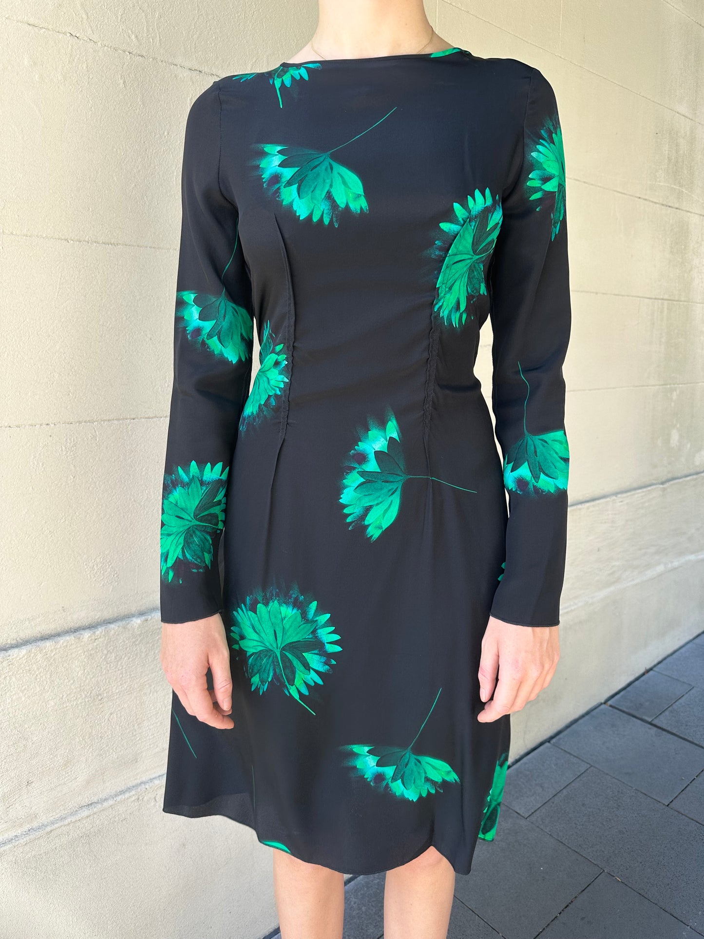 Nina Ricci Green Print Dress Size 38