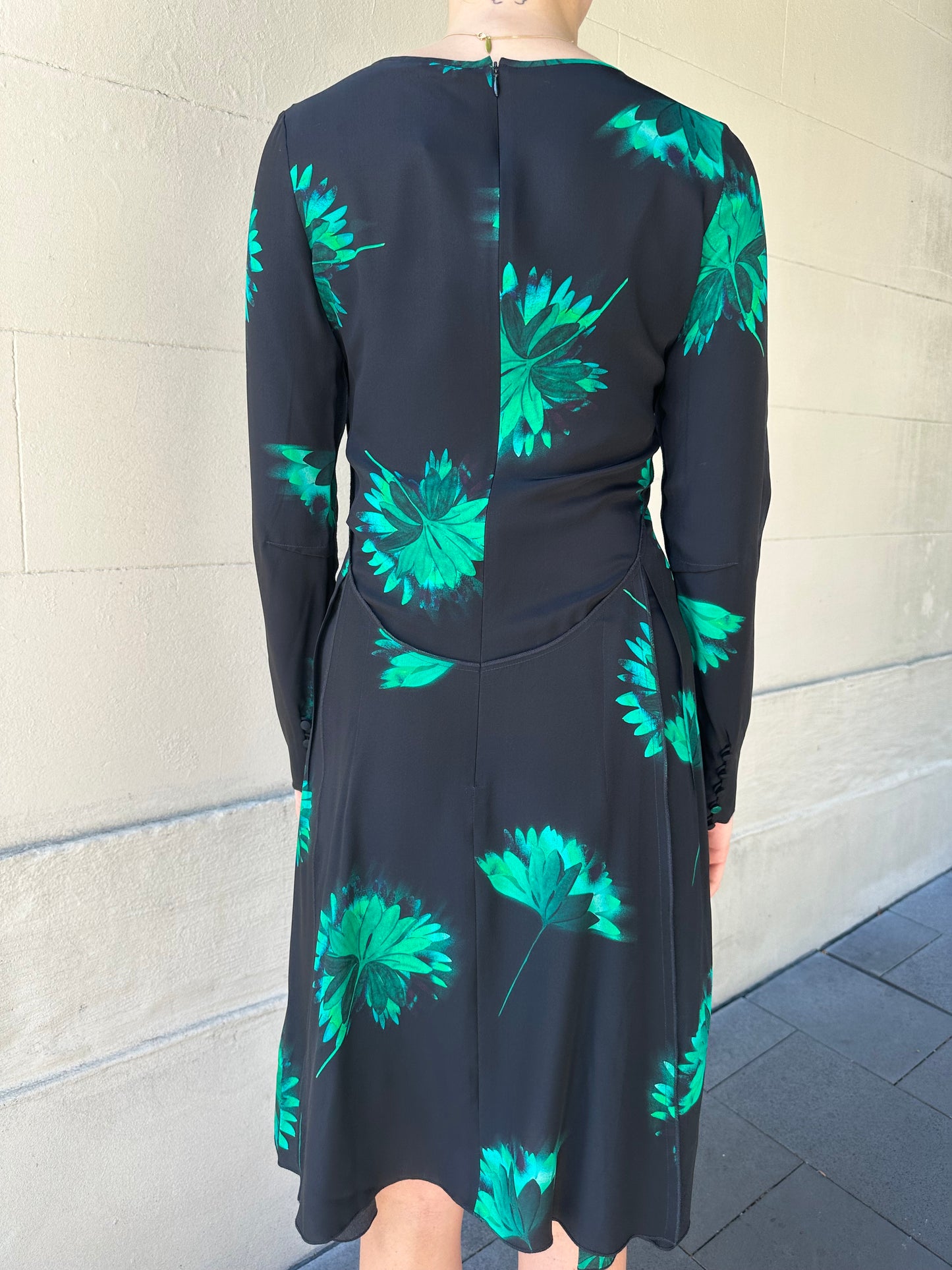 Nina Ricci Green Print Dress Size 38