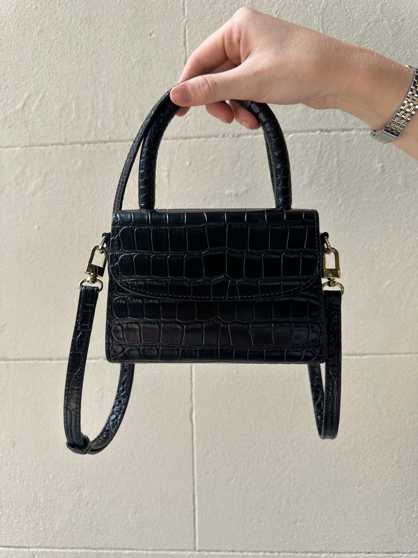By Far Croc Crossbody Bag