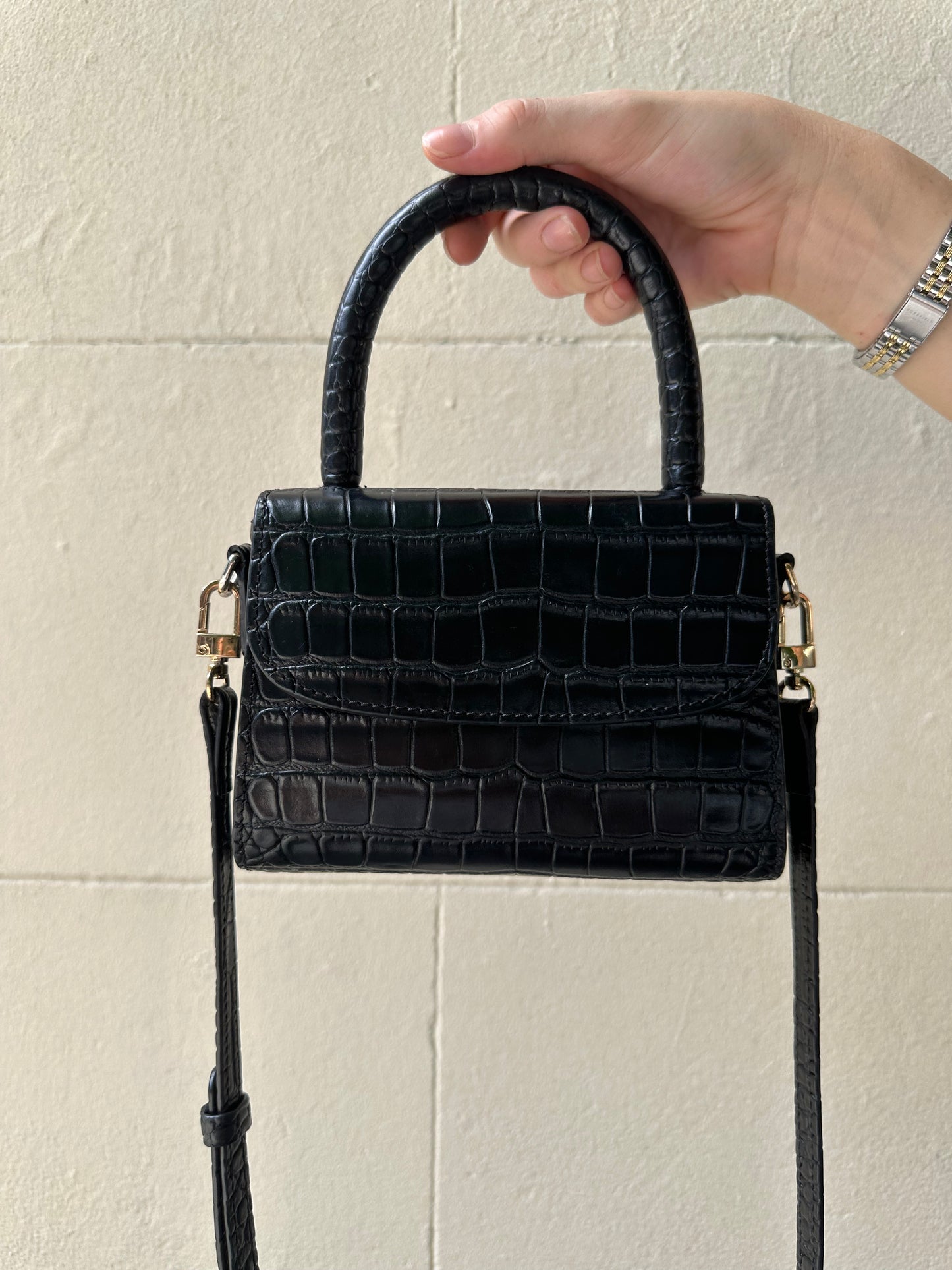 By Far Croc Crossbody Bag