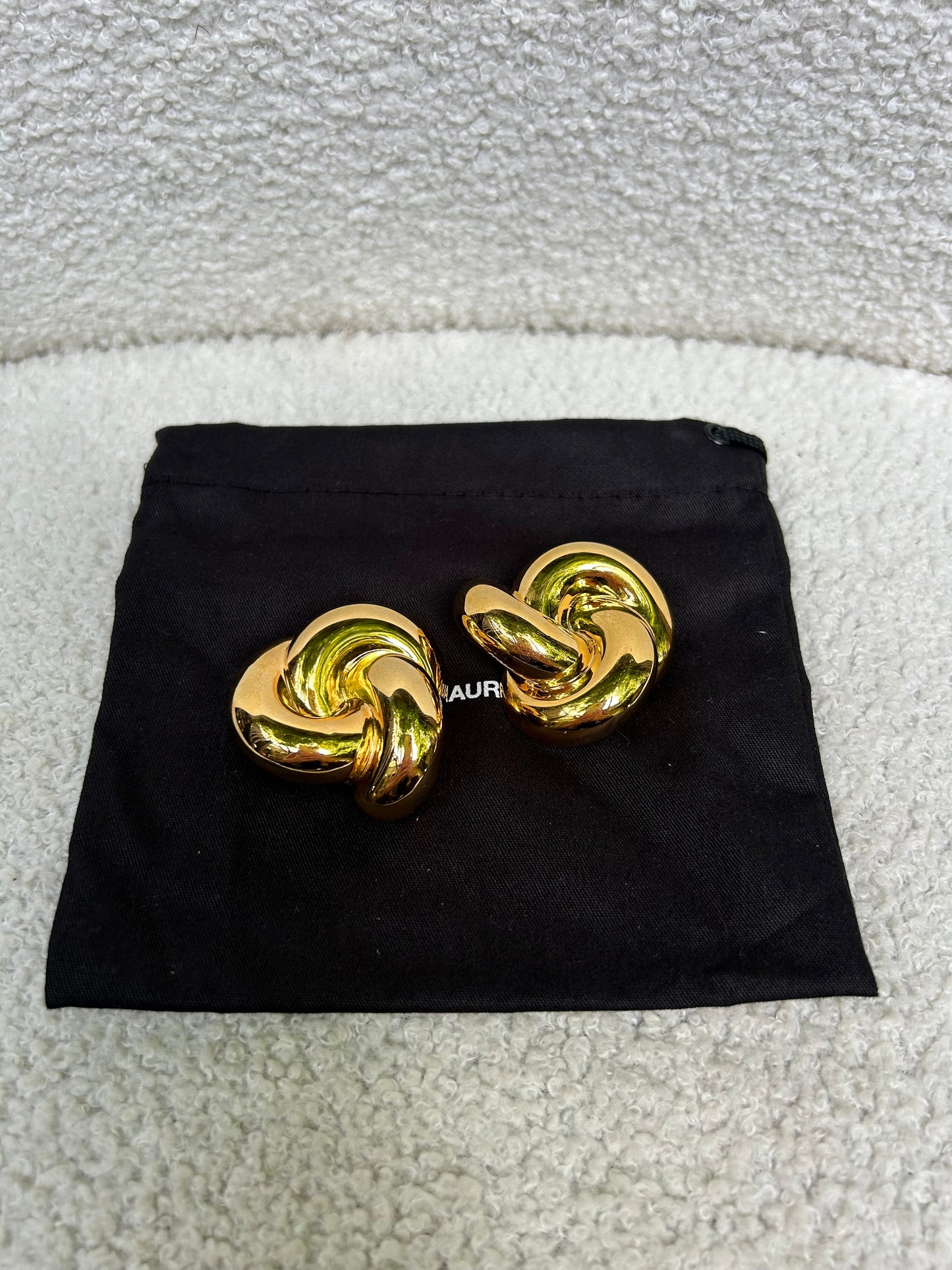 Saint Laurent Goldknot Clip-on Earrings