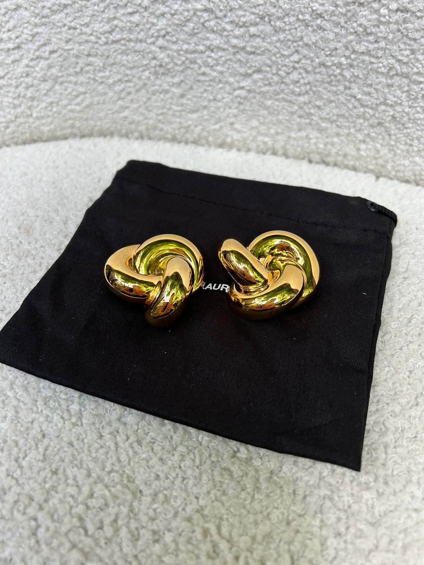 Saint Laurent Goldknot Clip-on Earrings