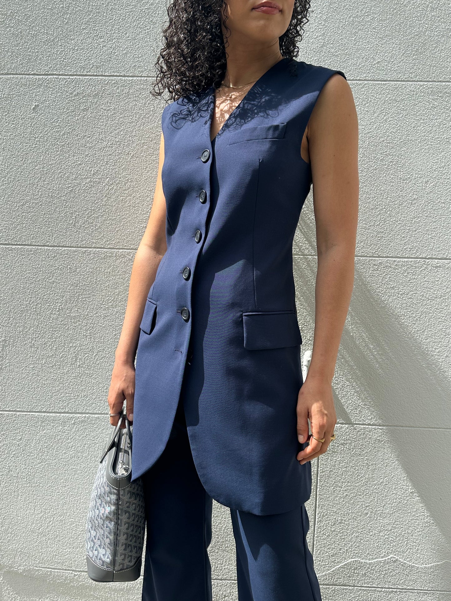 Sportmax Navy Vest and Pant Set Size 38