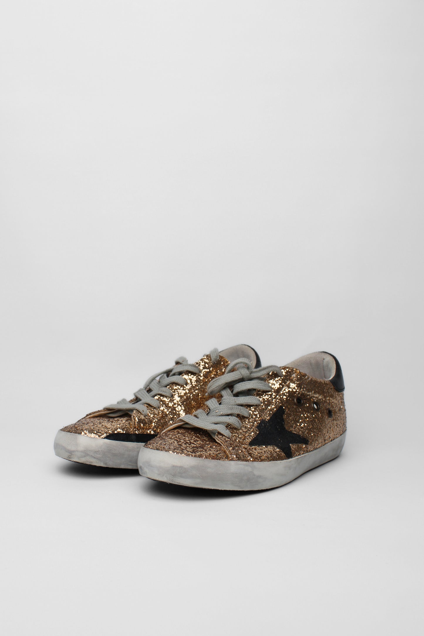 Golden Goose Gold Glitter Sneakers Size 38
