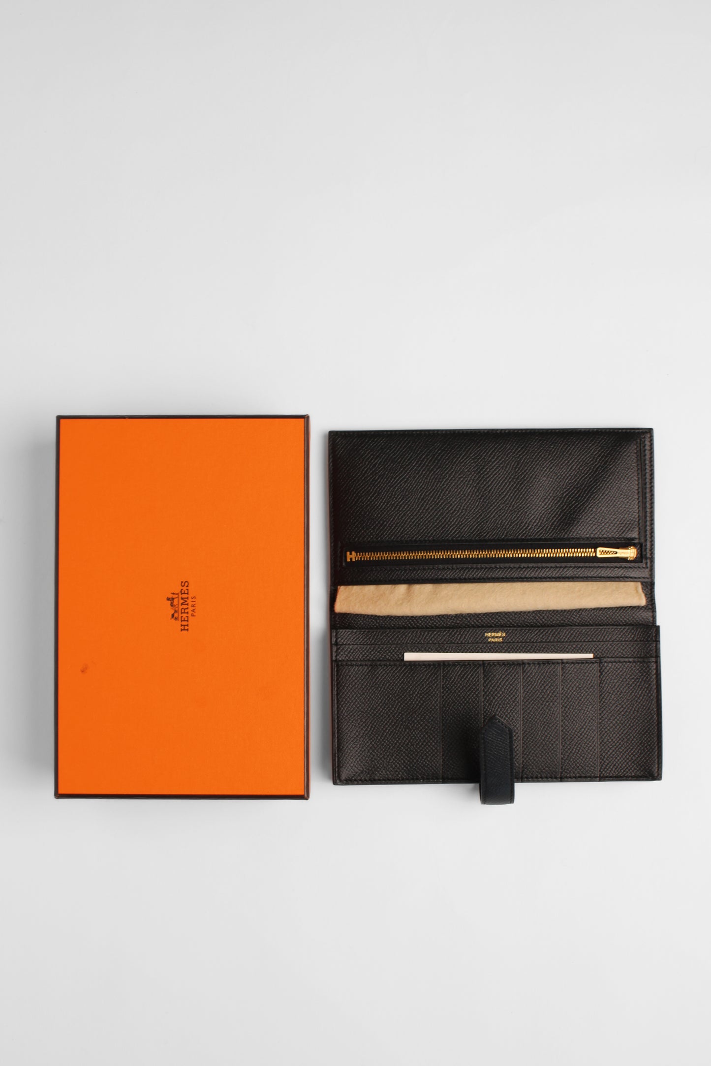 Hermes Black Epson Leather H Wallet