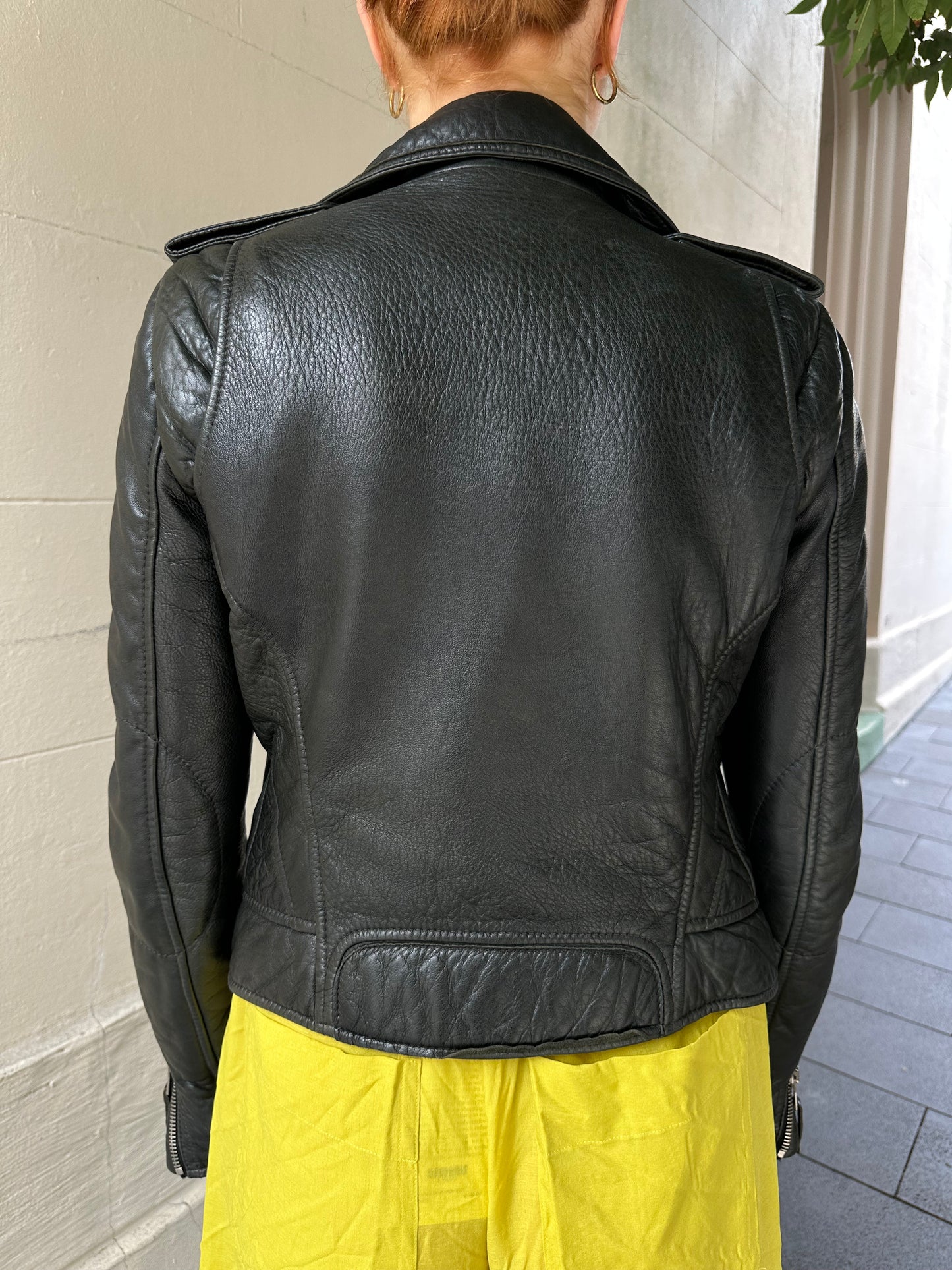 Balenciaga Black Leather Biker Jacket Size 38