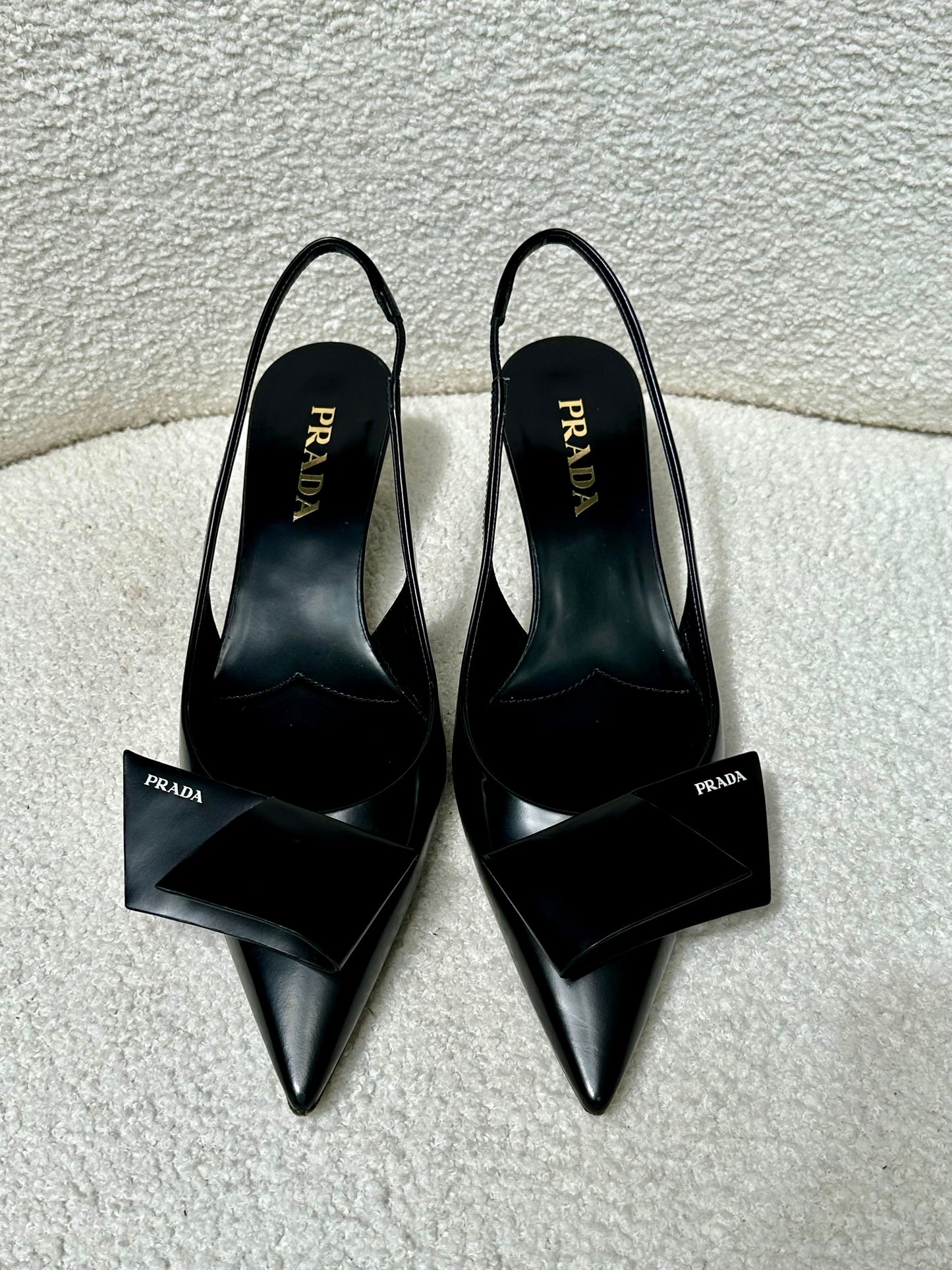 Prada Black Slingbacks Size 39.5