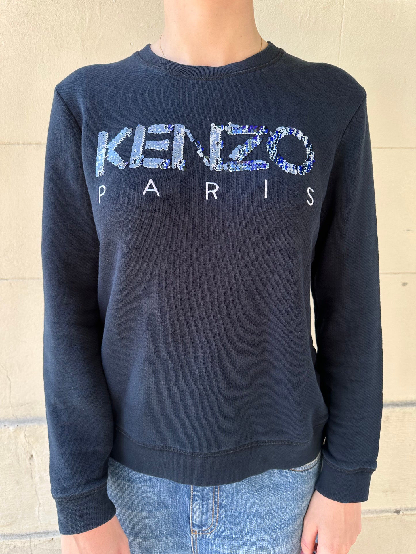 Kenzo Logo Navy Sweatshirt Size XL