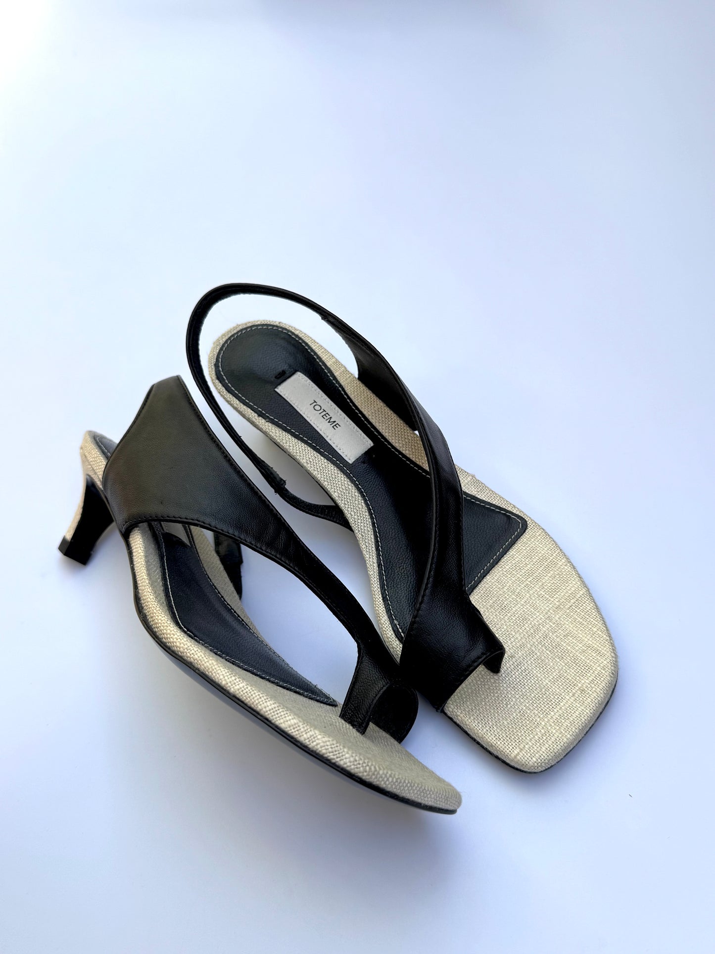 Toteme Fabric Black Sandals Size 35