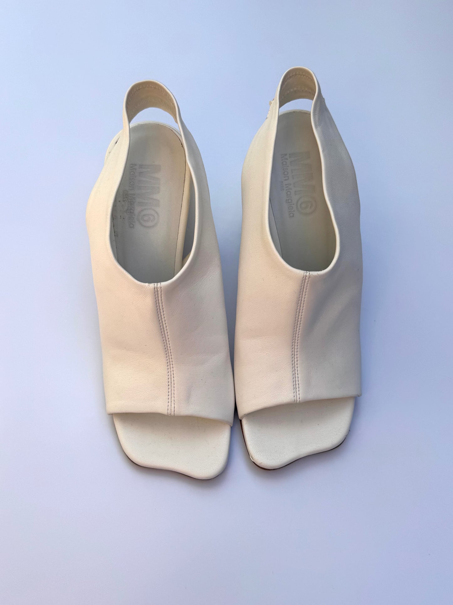 MM6 White Open Toe Sandals Size 38