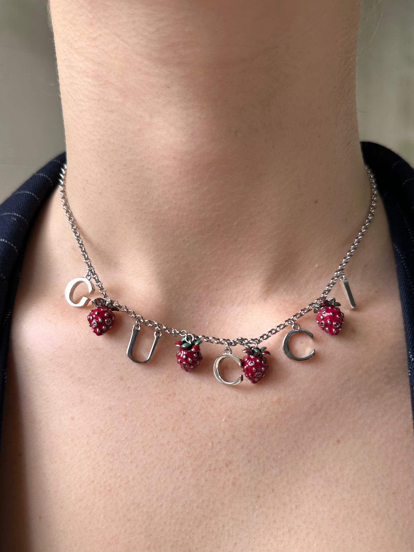 Gucci Red Strawberry Necklace