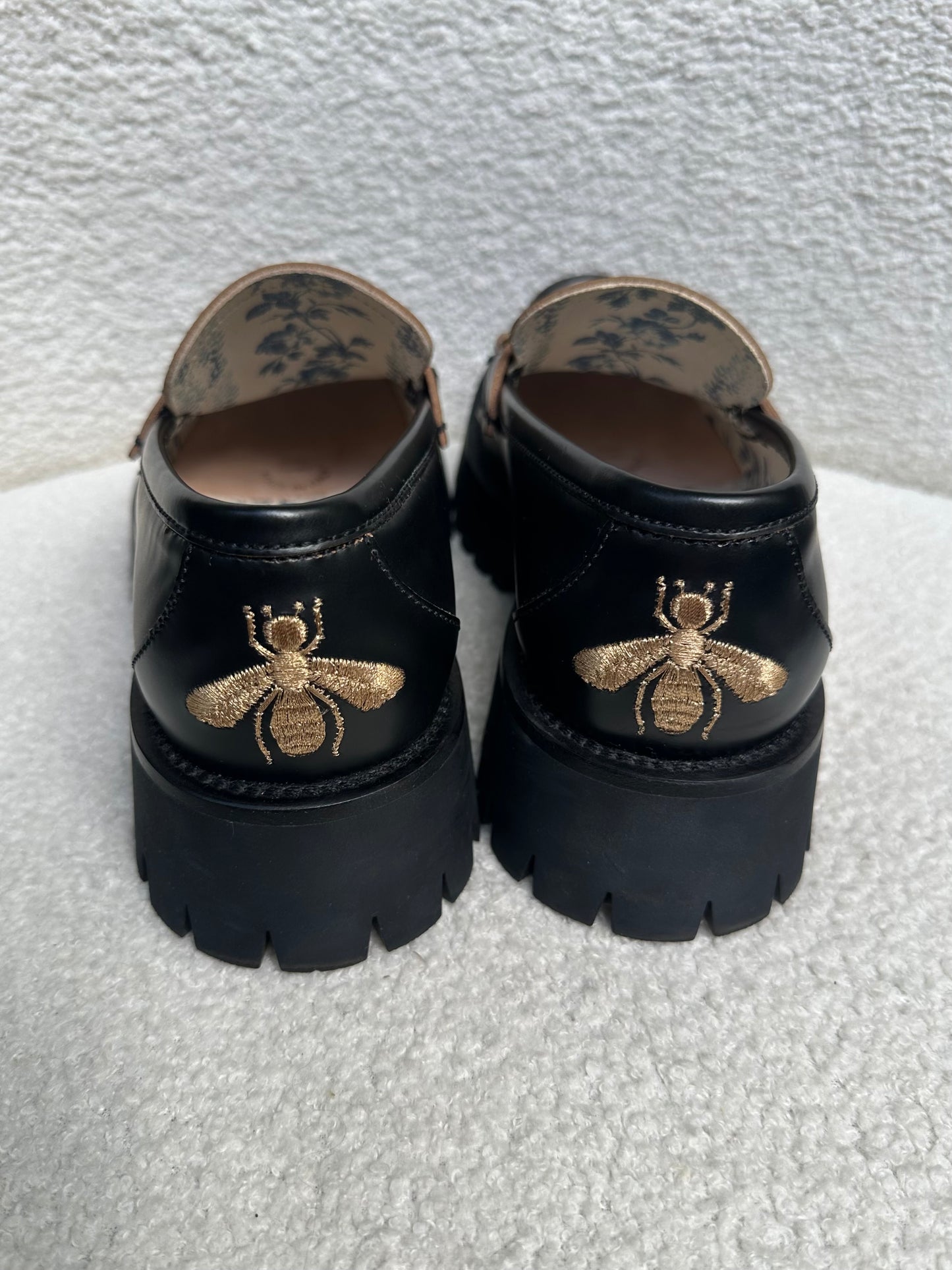 Gucci Black Tractor Loafers Size 38