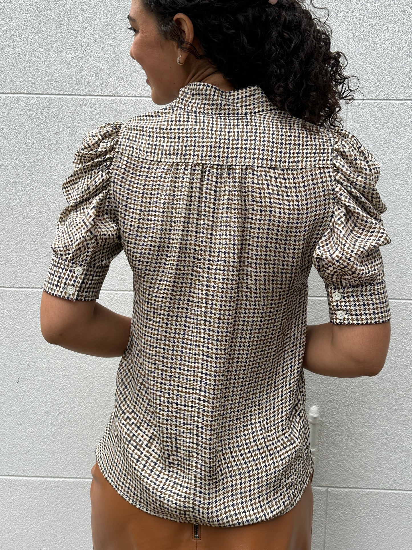 Frame Check Silk Shirt Size XS