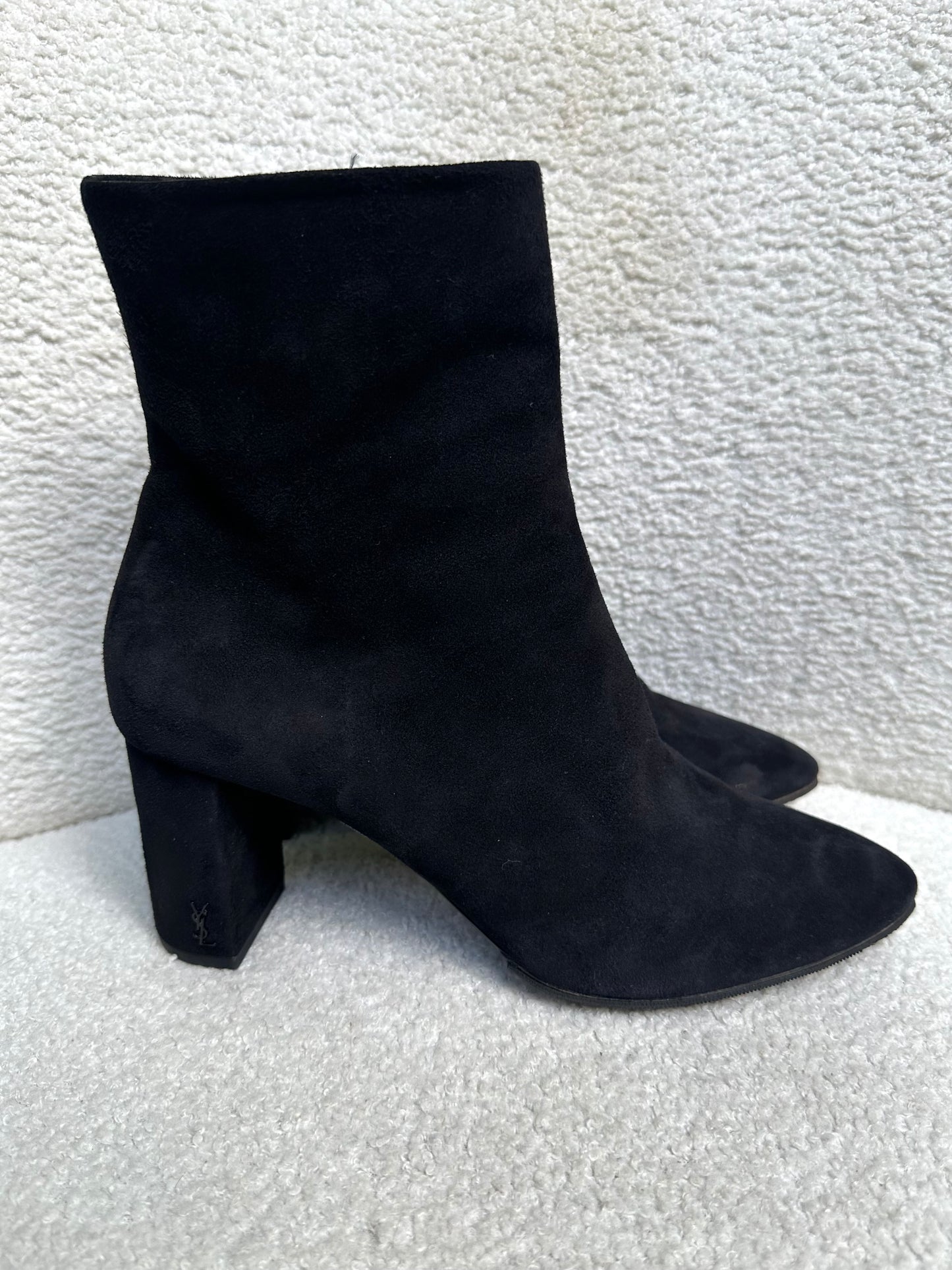 YSL Black Suede Short Boots Size 40