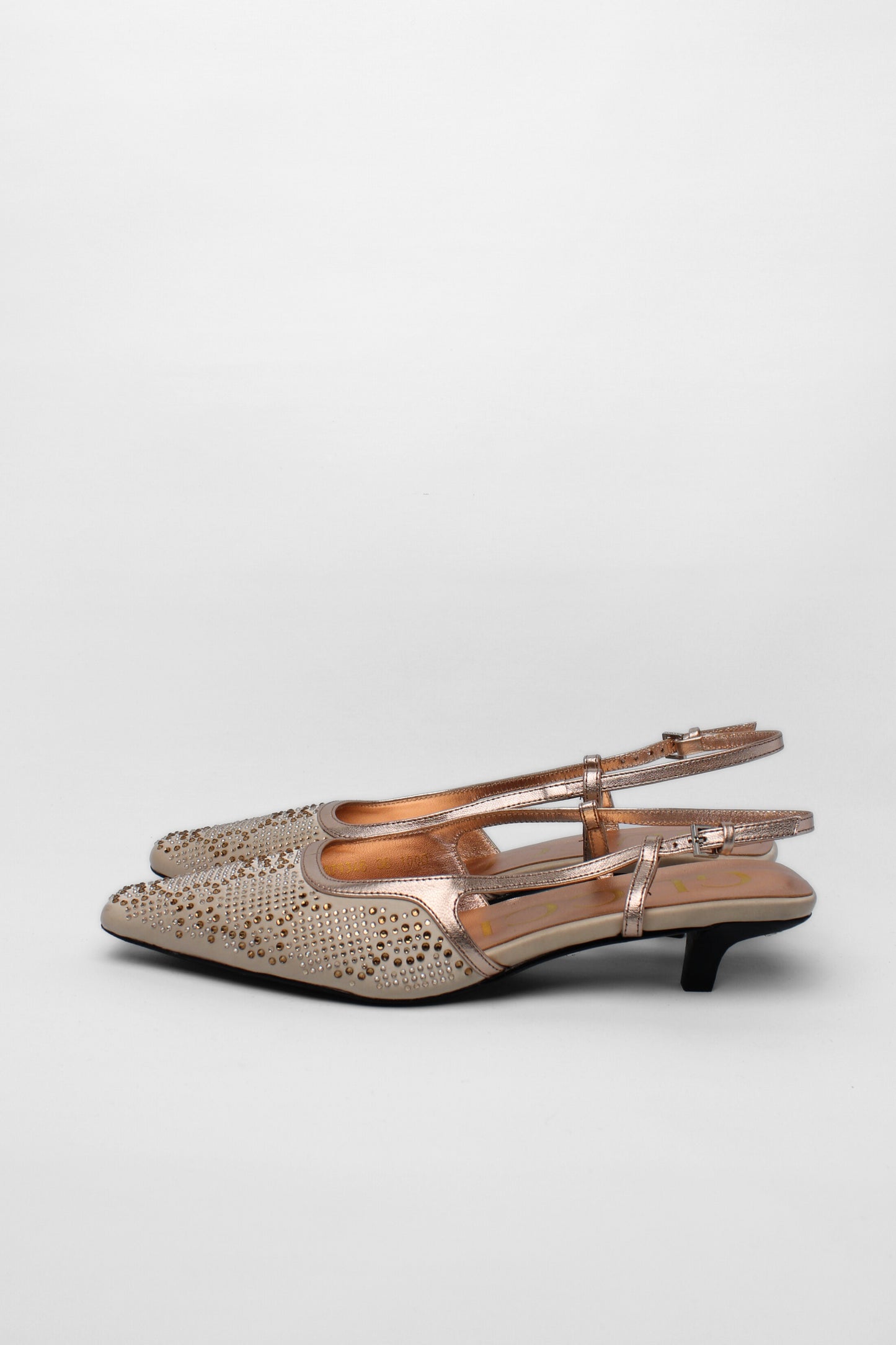 Gucci Jewel Gold/ Beige Slingbacks Size 38