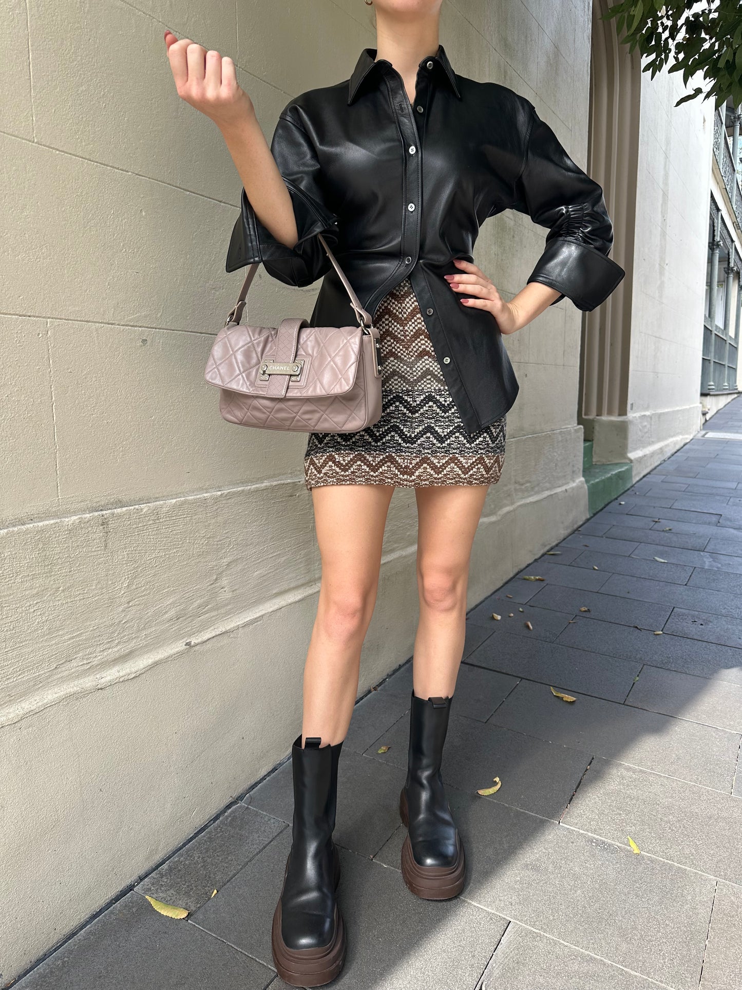 Alexander Wang Leather Cinched Shirt Size US2