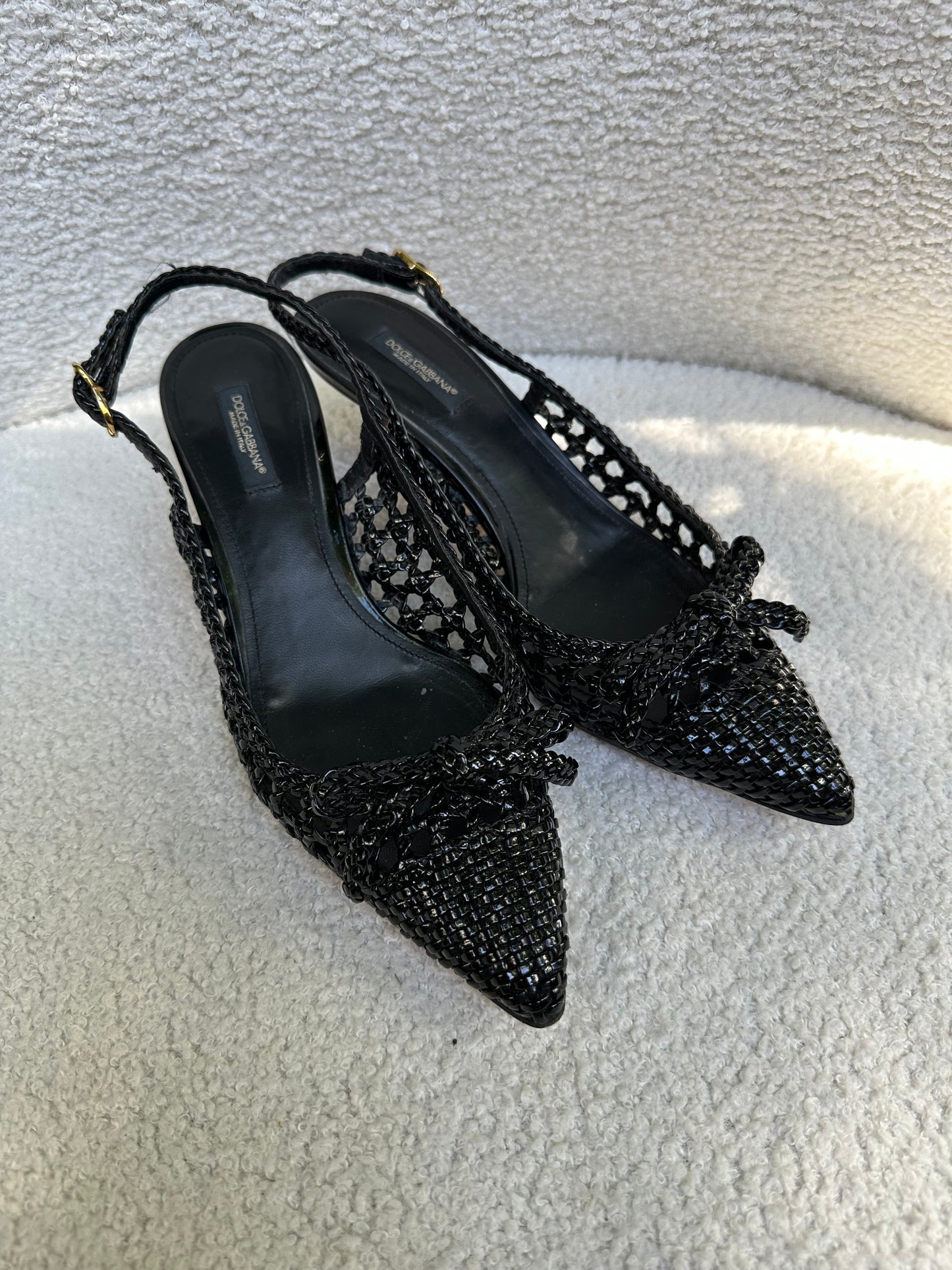 Dolce & Gabbana Black Slingbacks Size 37