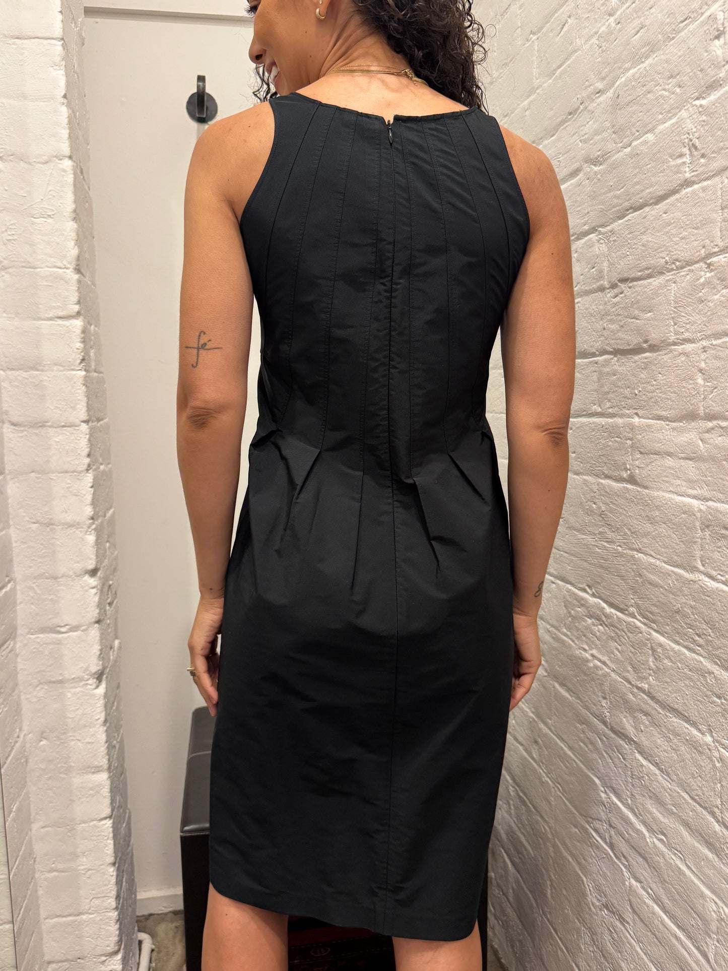 Jil Sander Black Stitch Dress Size 34