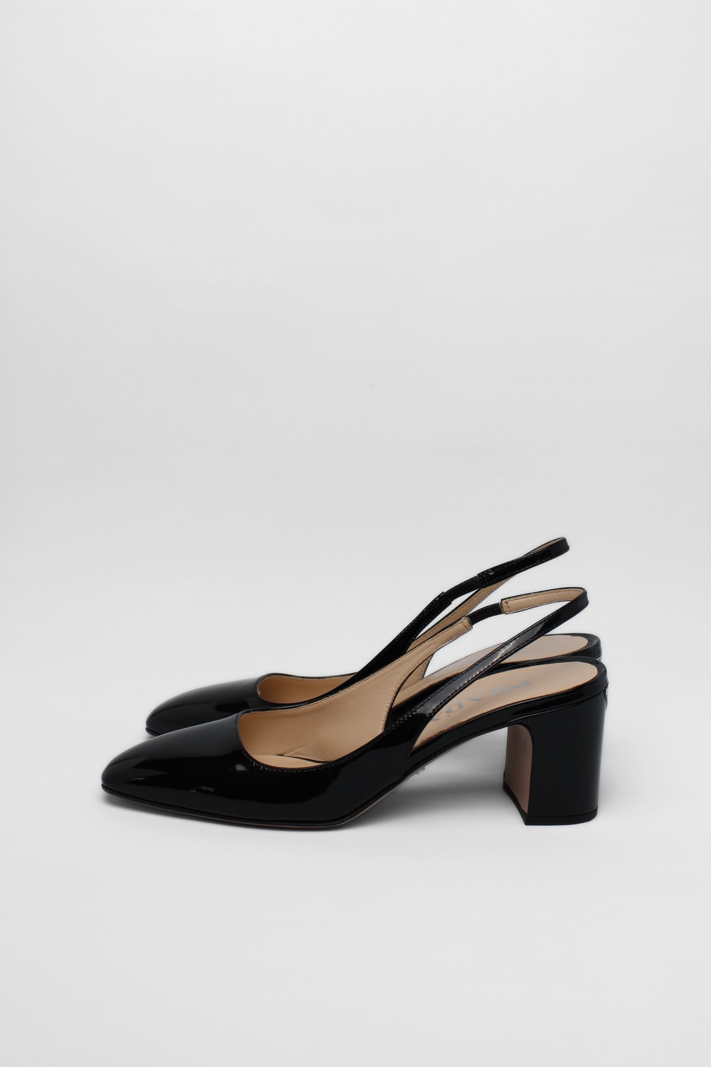 Prada Black Patent Slingbacks Size 36.5