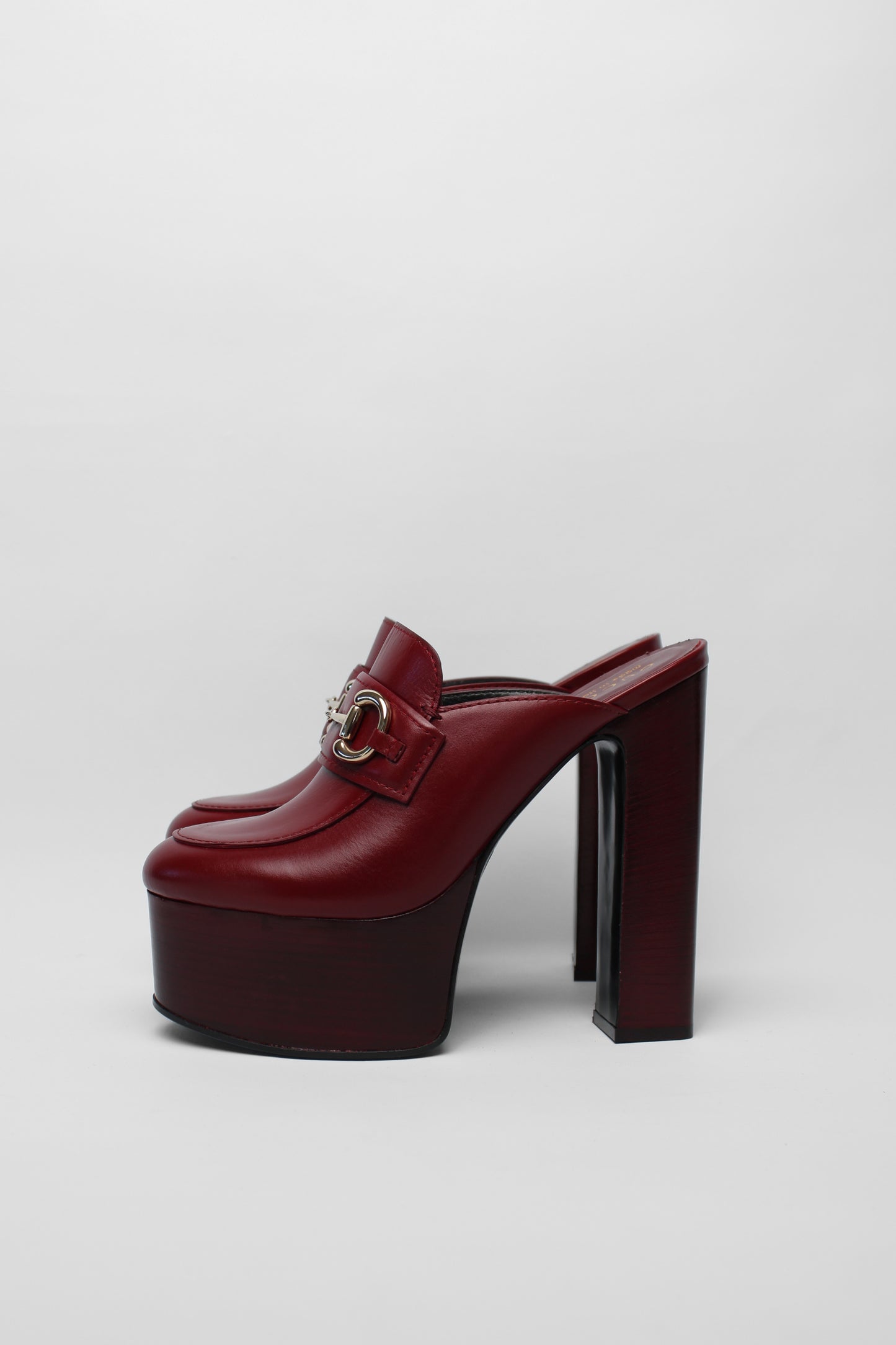 Gucci Burgundy Platform Mules Size 37.5