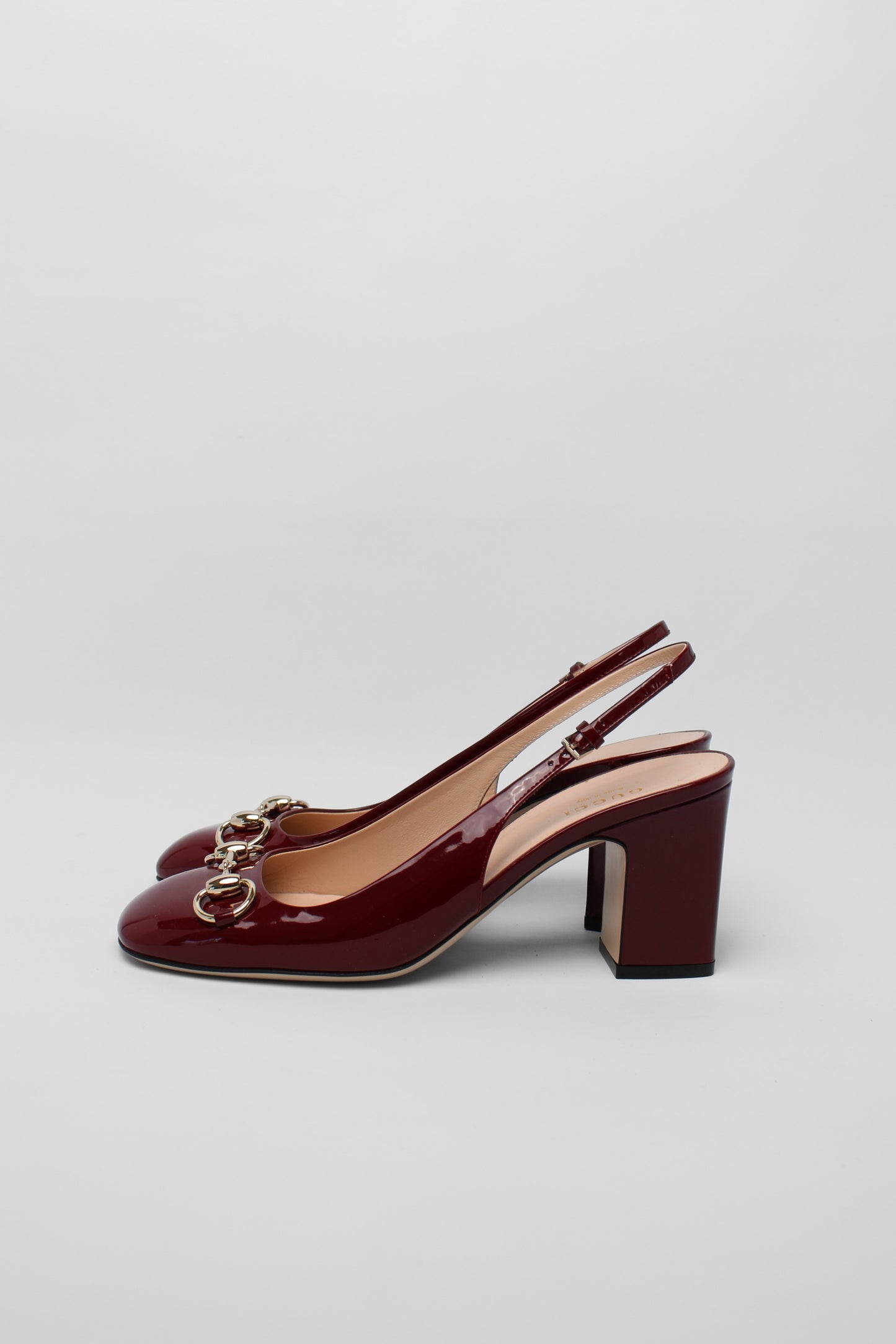 Gucci Burgundy Horsebit Slingbacks Size 36.5