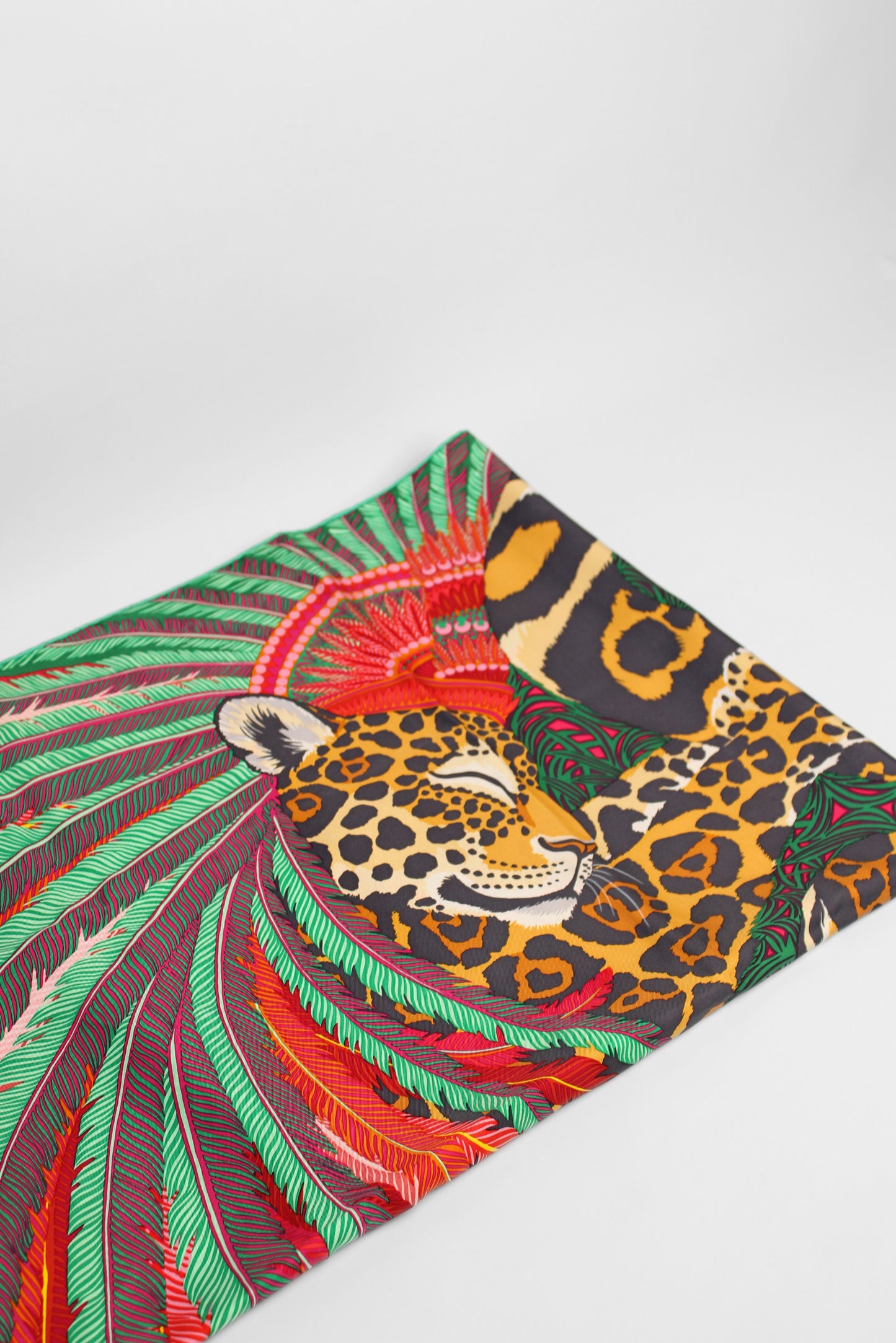 Hermes Silk Leopard Green Jungle Scarf