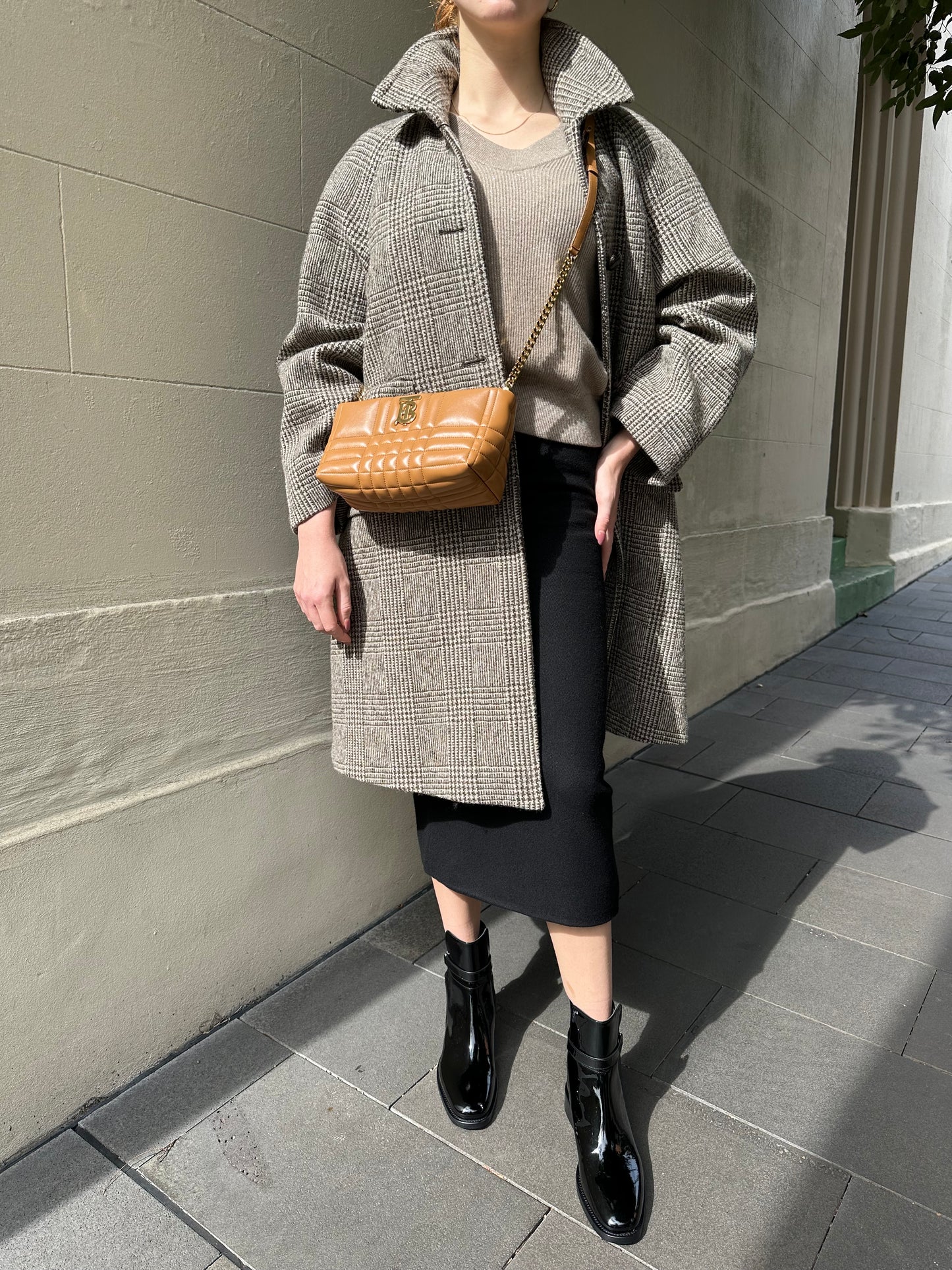 Max Mara Brown Check Coat Size 44