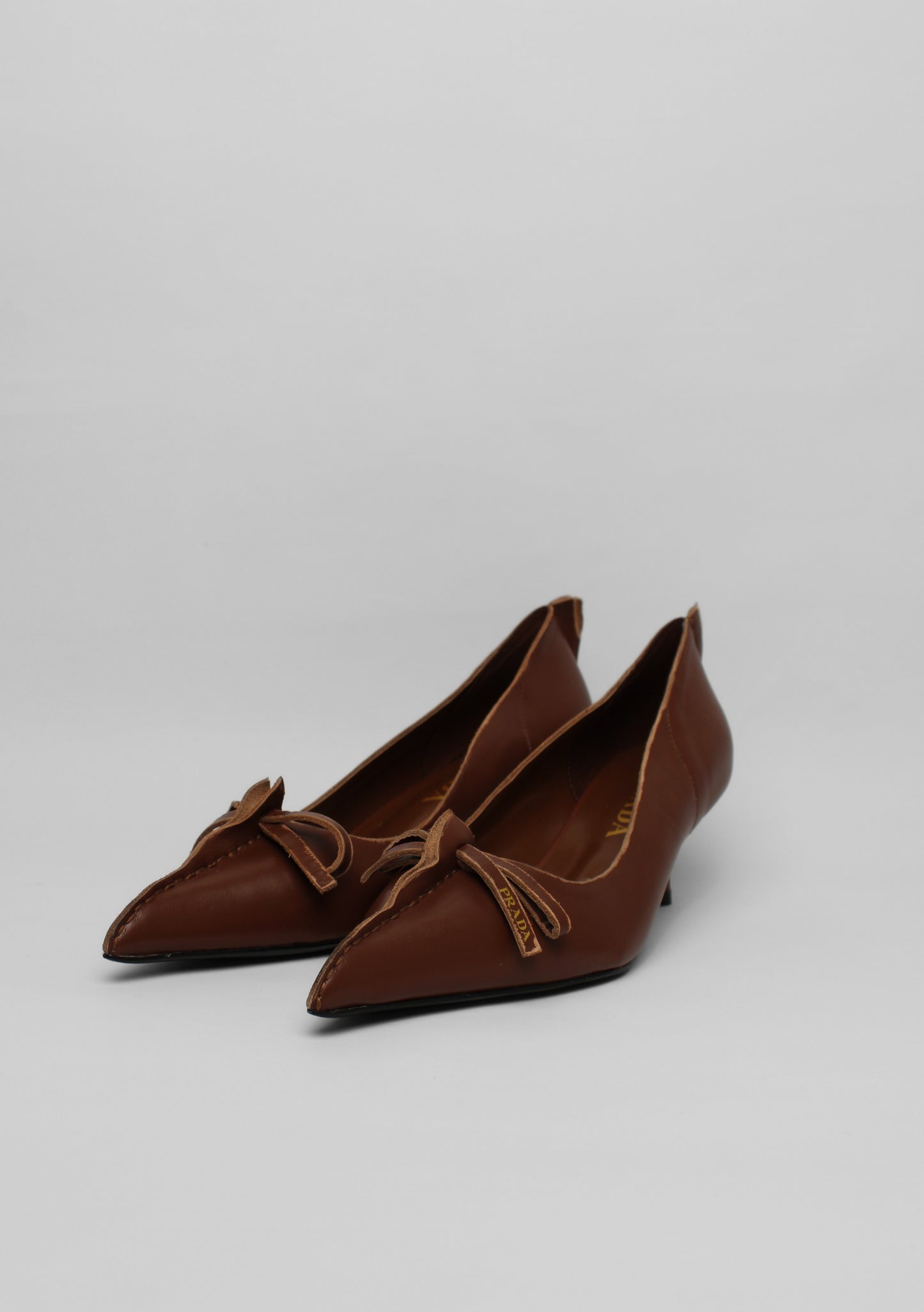 Prada Brown Leather Pumps Size 38