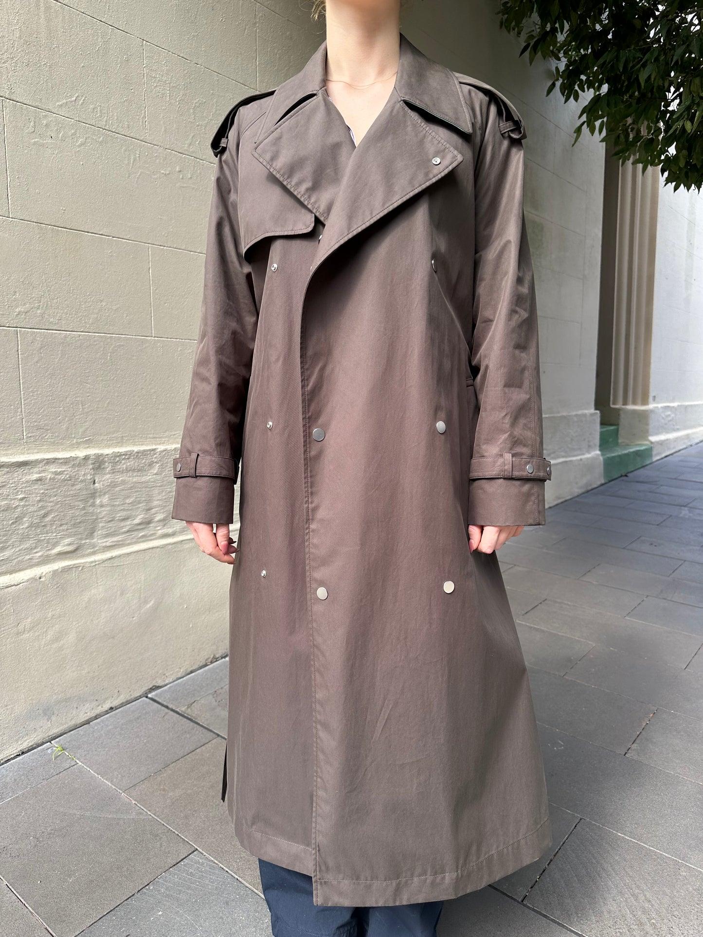 Burberry Long Gabardine Castleford Otter Trench Size 8