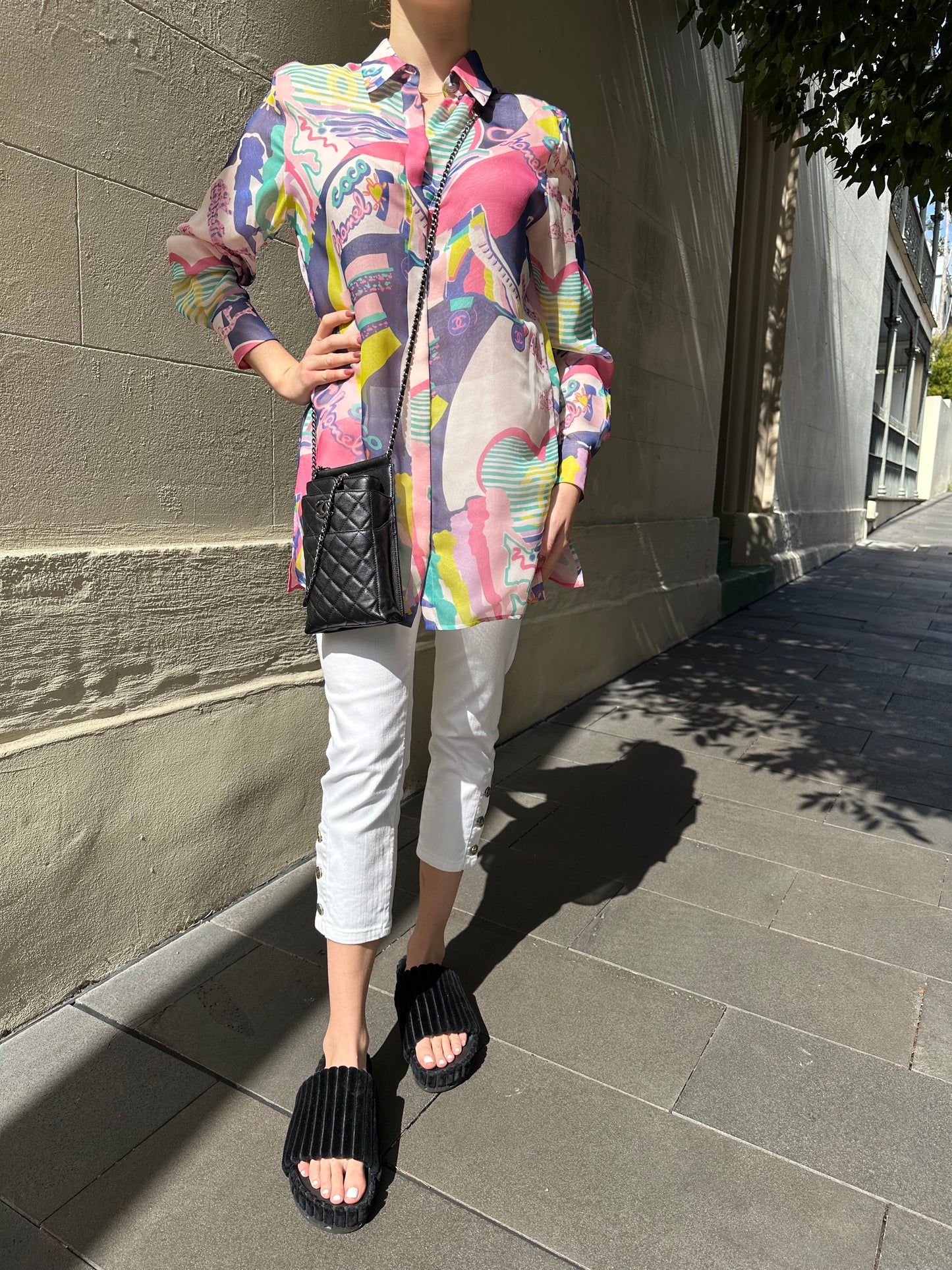 Chanel Multi Sheer Shirt Size 40