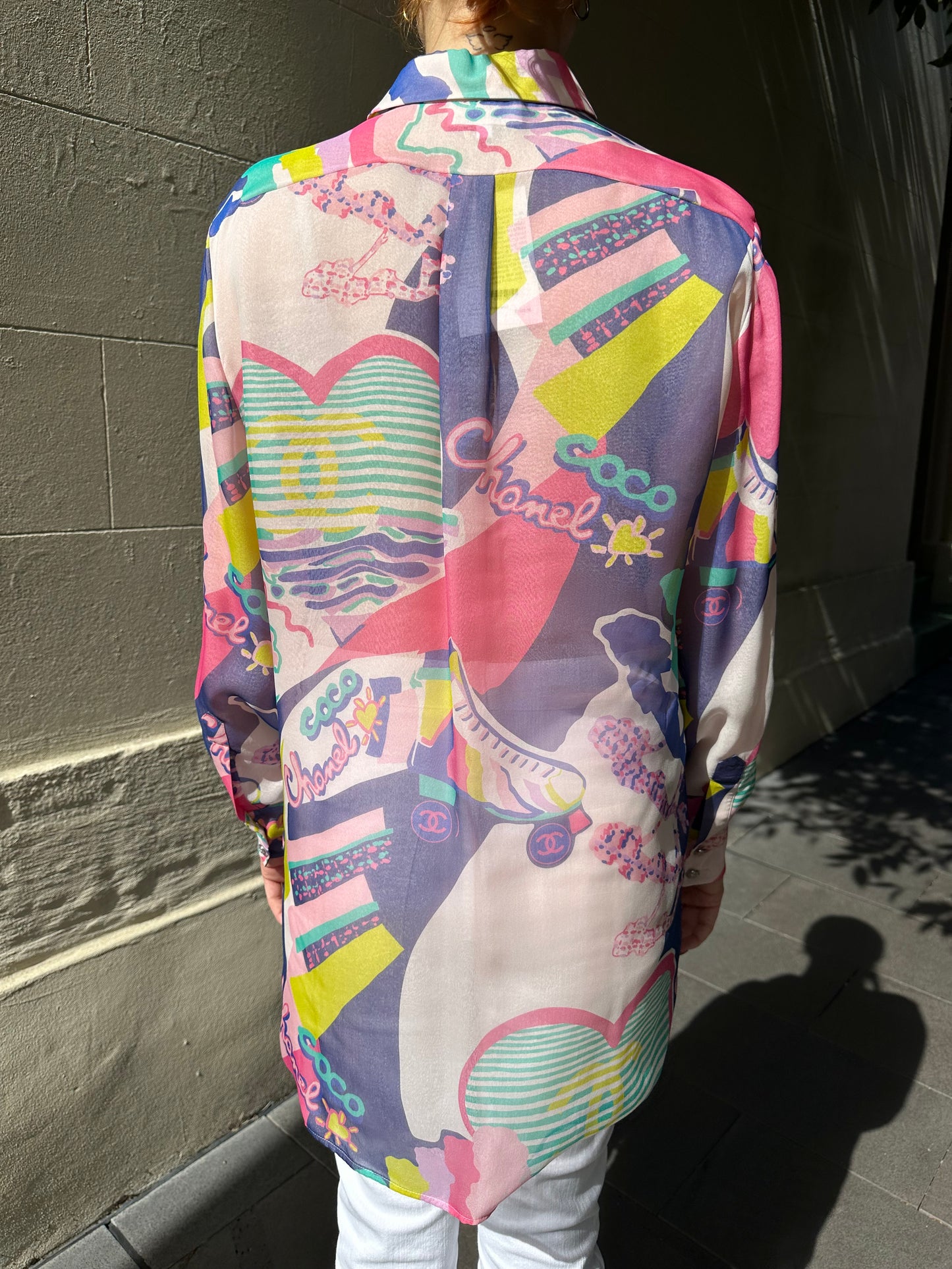 Chanel Multi Sheer Shirt Size 40