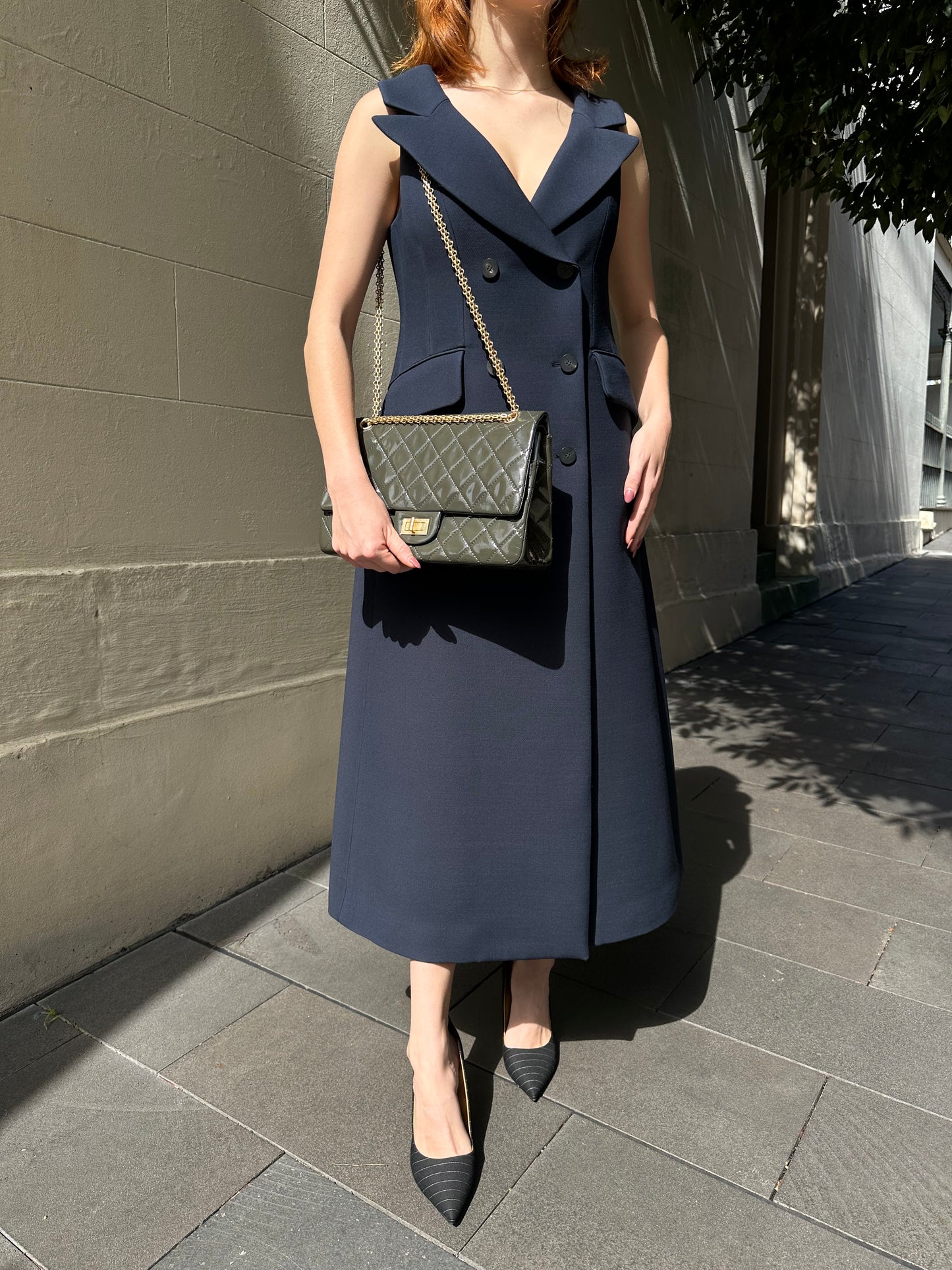 Christian Dior Navy Sleeveless Coat Size 42