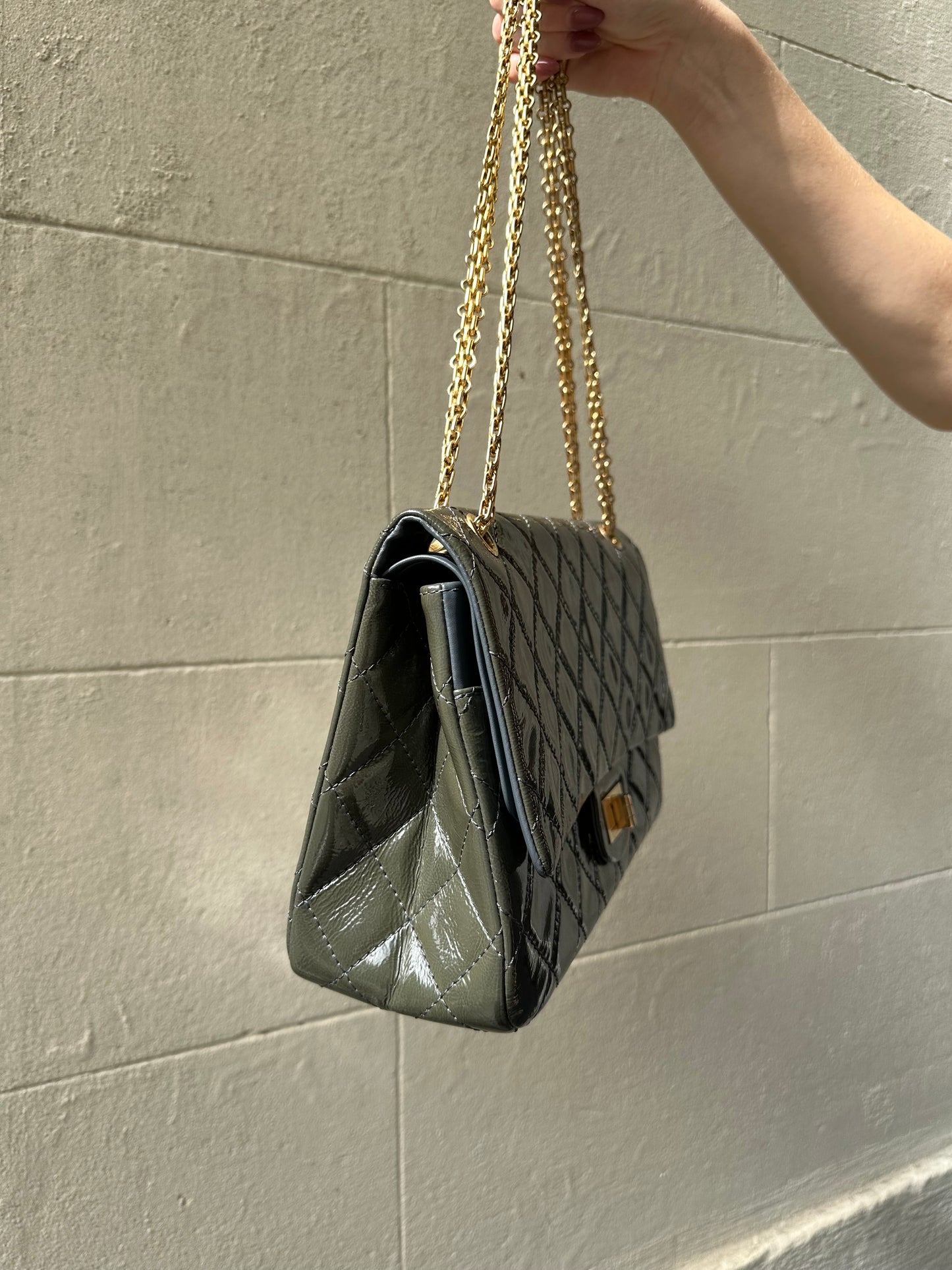 Chanel Olive Patent 2.55 Bag