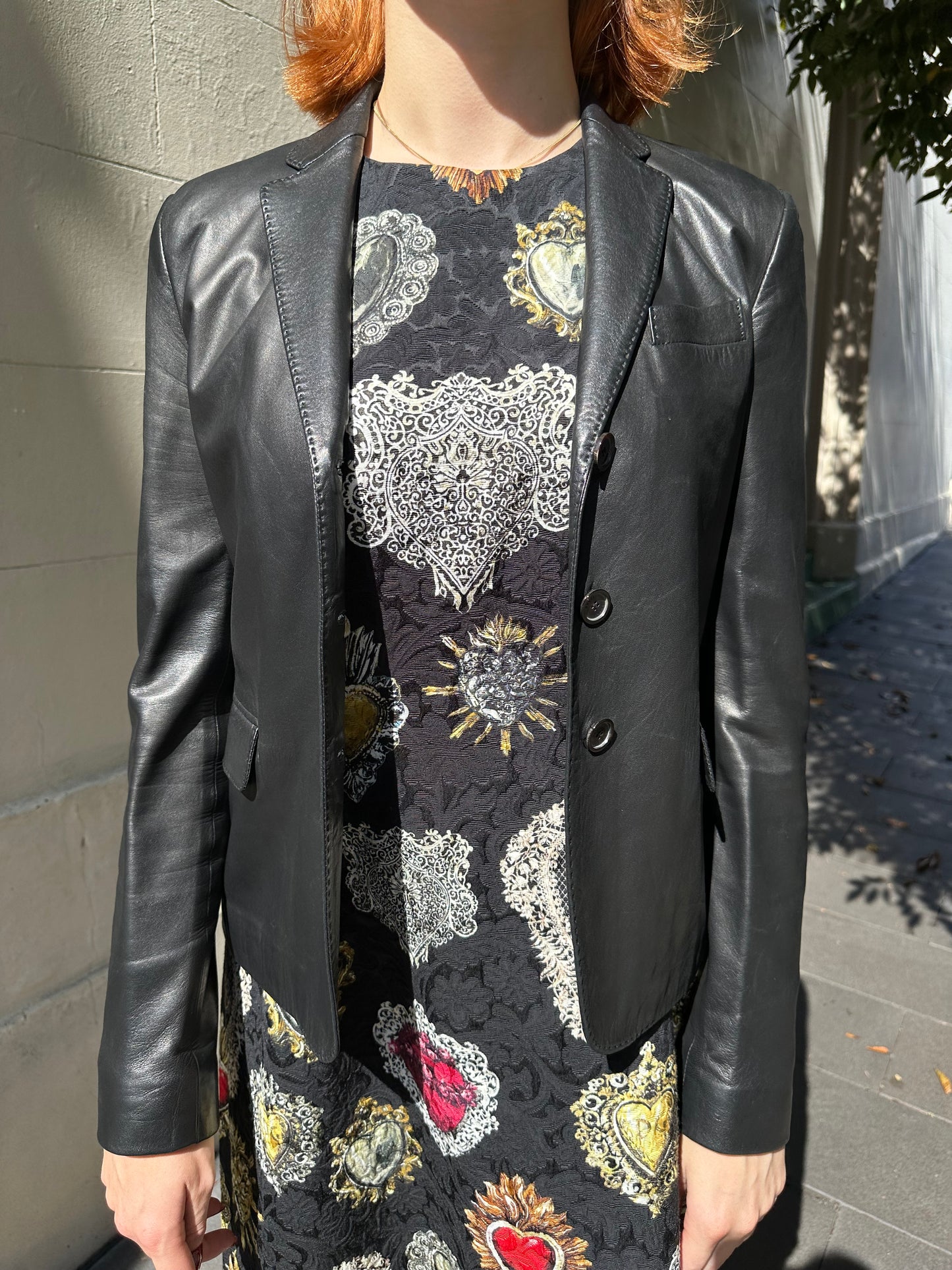 Gucci Fine Black Leather Blazer Size 42