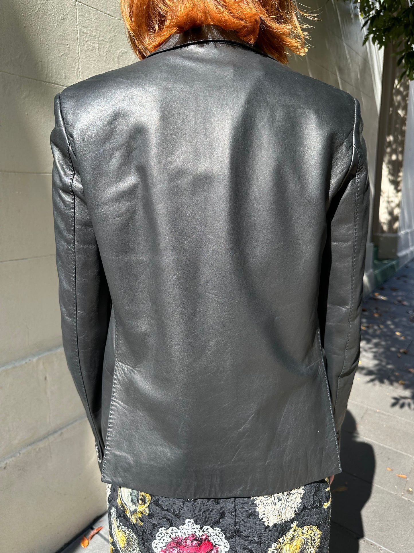 Gucci Fine Black Leather Blazer Size 42
